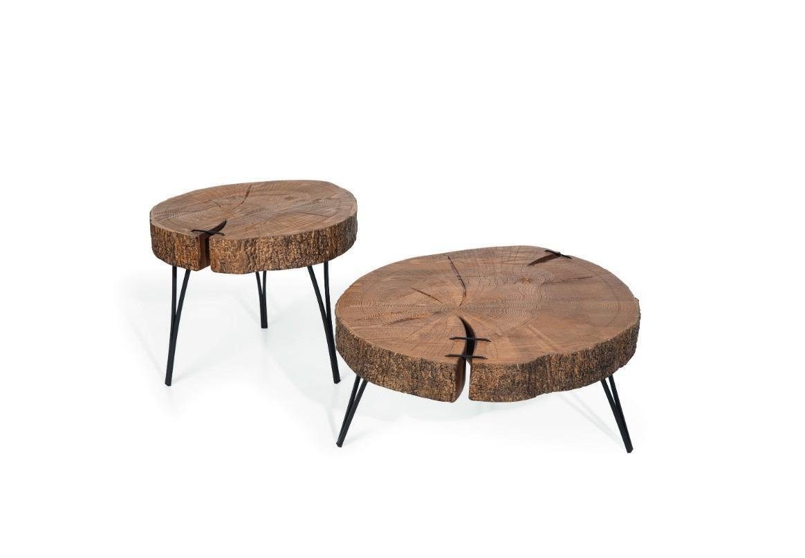 2x (2-St., Neu Europa Holz Couchtisch Modern in JVmoebel Couchtische Couchtische Made 2x Wohnzimmer Möbel Rund Couchtische),