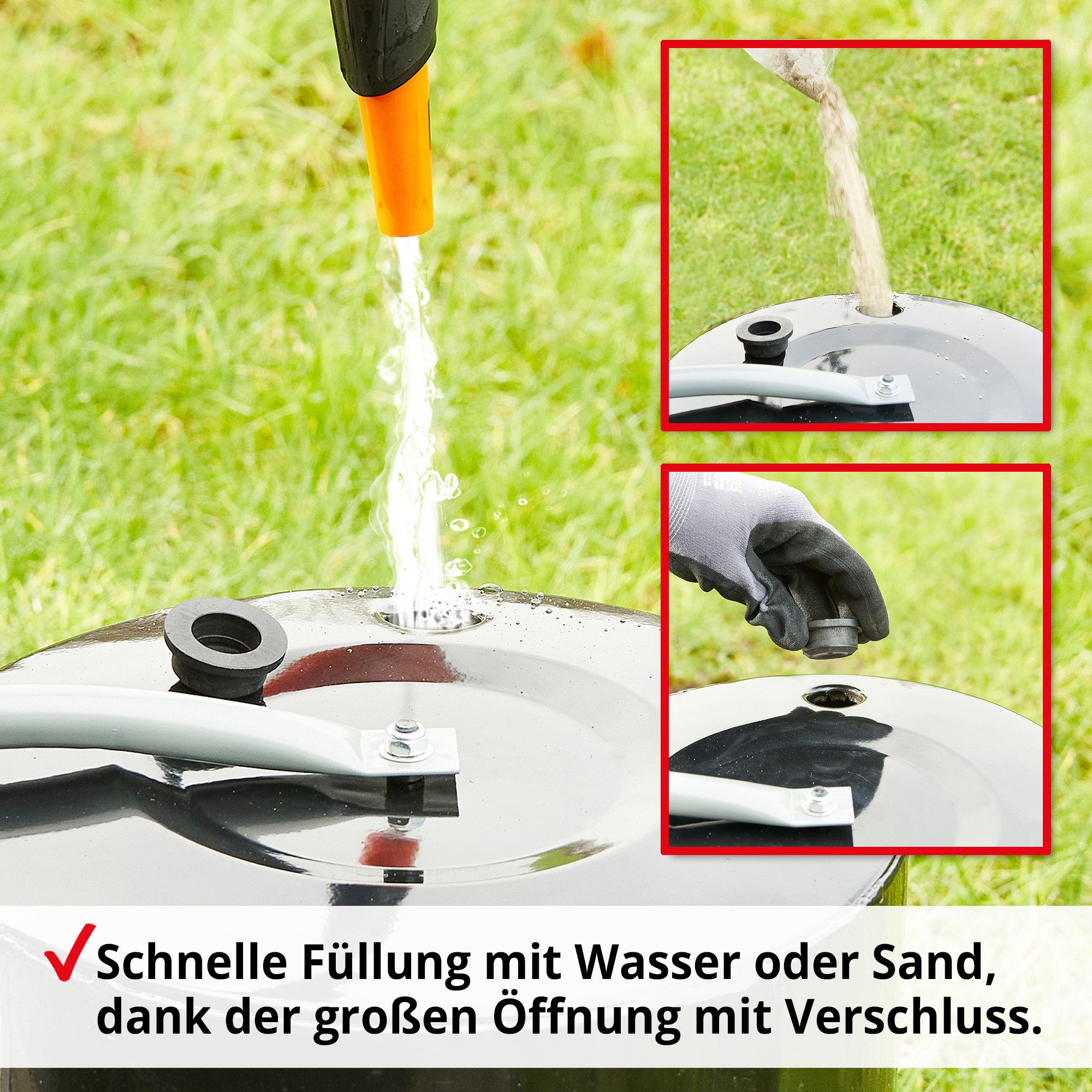 Hecht Rasenwalze 501 mit Schmutzabstreifer, 50 cm,32 cm Walzendurchmesser, bis 50 kg +/- 20 %