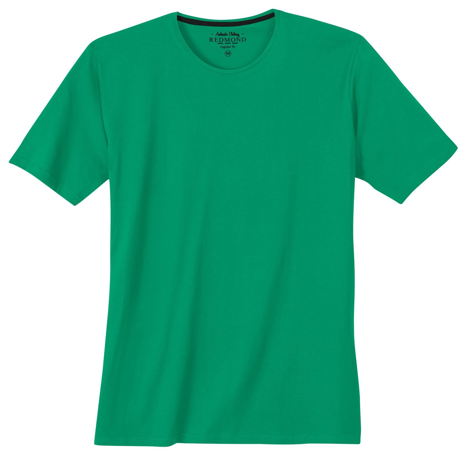 Redmond Rundhalsshirt Große Größen Rundhals Basic T-Shirt smaragdgrün Redmond