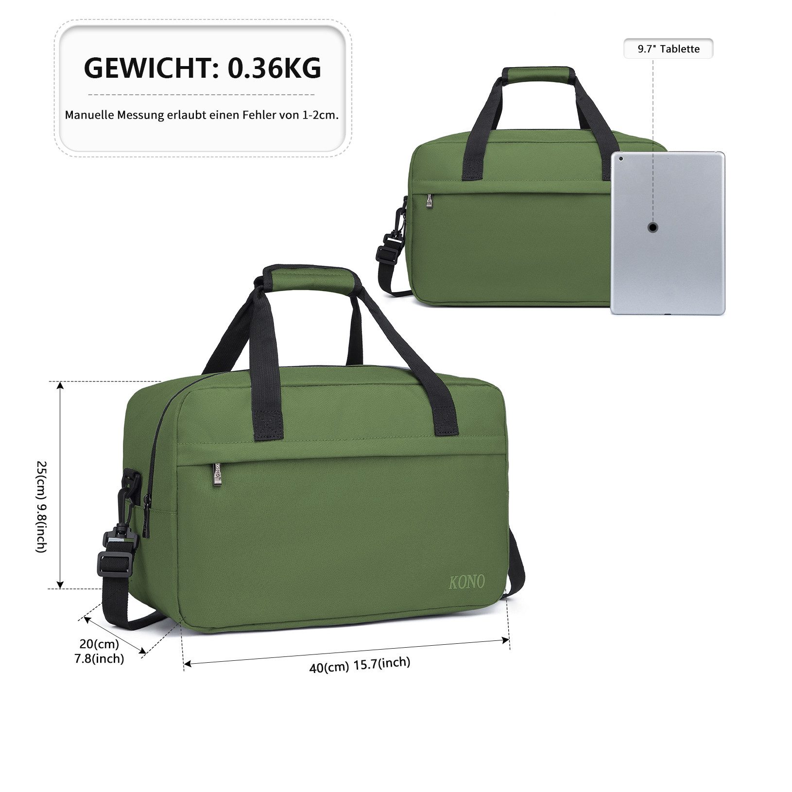 KONO Reisetasche Handgepäck Tasche Unisex Gym günstig online kaufen