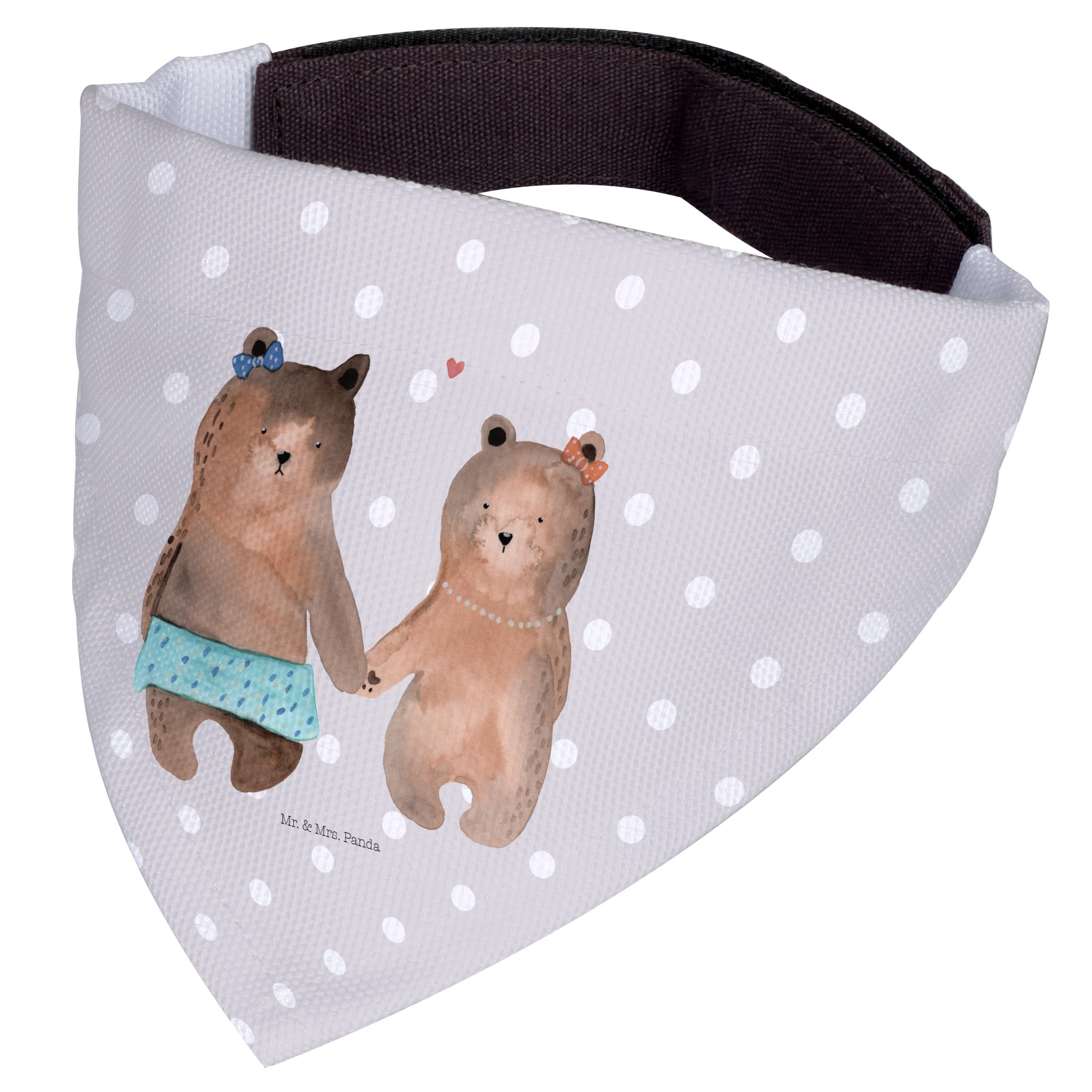 Mr. & Mrs. Panda Hundefliege Bär Freundin, Halstuch Für Hunde, Grau Pastell, Hunde-Halstuch, Hunde, Polyester, Tuch Bandana für Hunde Dreieckstuch Hund