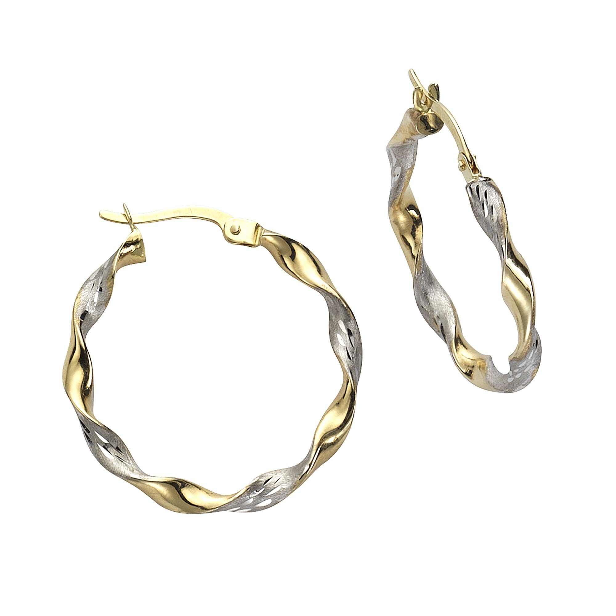 Fascination by Ellen K. Paar Creolen Gold 333 zweifarbig glanz matt günstig online kaufen