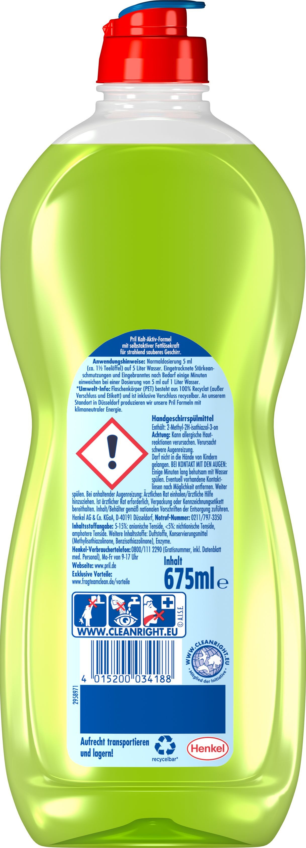 Thumbnail - PRIL Original Limette 12 x 675ml Geschirrspülmittel (Multi-Pack, [12-St. selbstaktiv gegen Fett & Stärke)