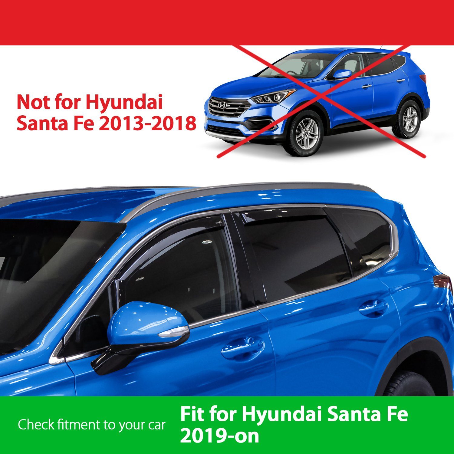 Auto-Fußmatte Hyundai für St) Santa mit Goodyear Windabweiser SUV 2019-2023 Goodyear Fe (4