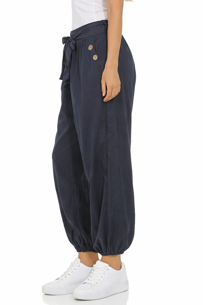 Mississhop Haremshose Leichte Baumwollhose einfarbige Hose Sommerhose Aladinhose M. 270 in Unifarbe