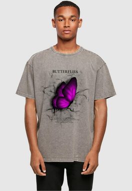 Merchcode T-Shirt Merchcode Herren Butterflies Acid Washed Heavy Oversized Tee (1-tlg)