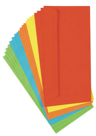 Stylex Schreibwaren Briefumschlag 100 (5x 20Stk) farbige Briefumschläge Din lang Kuvert
