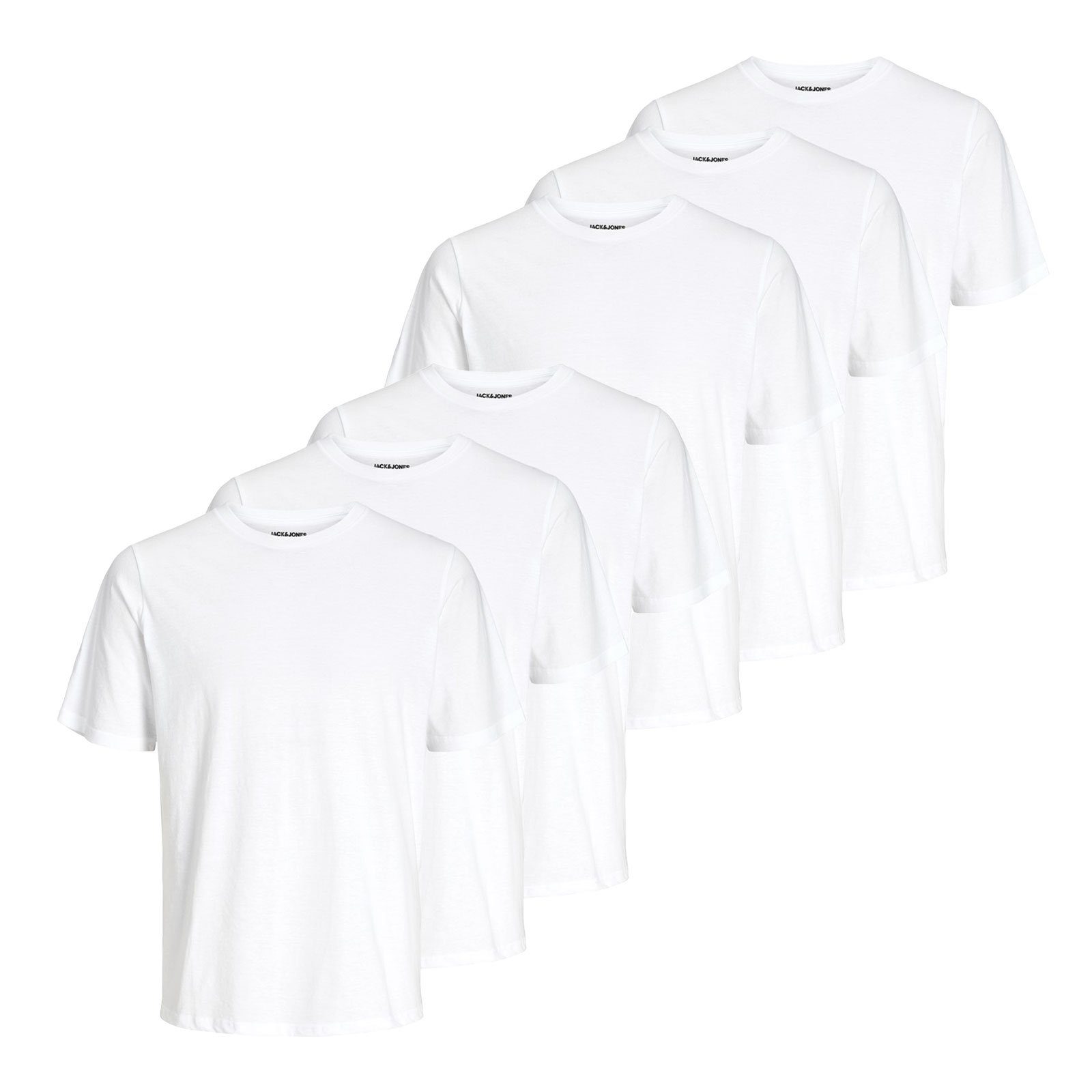 Jack & Jones T-Shirt 6er Pack Under Tee Crew Neck mit Rundhalsausschnitt white