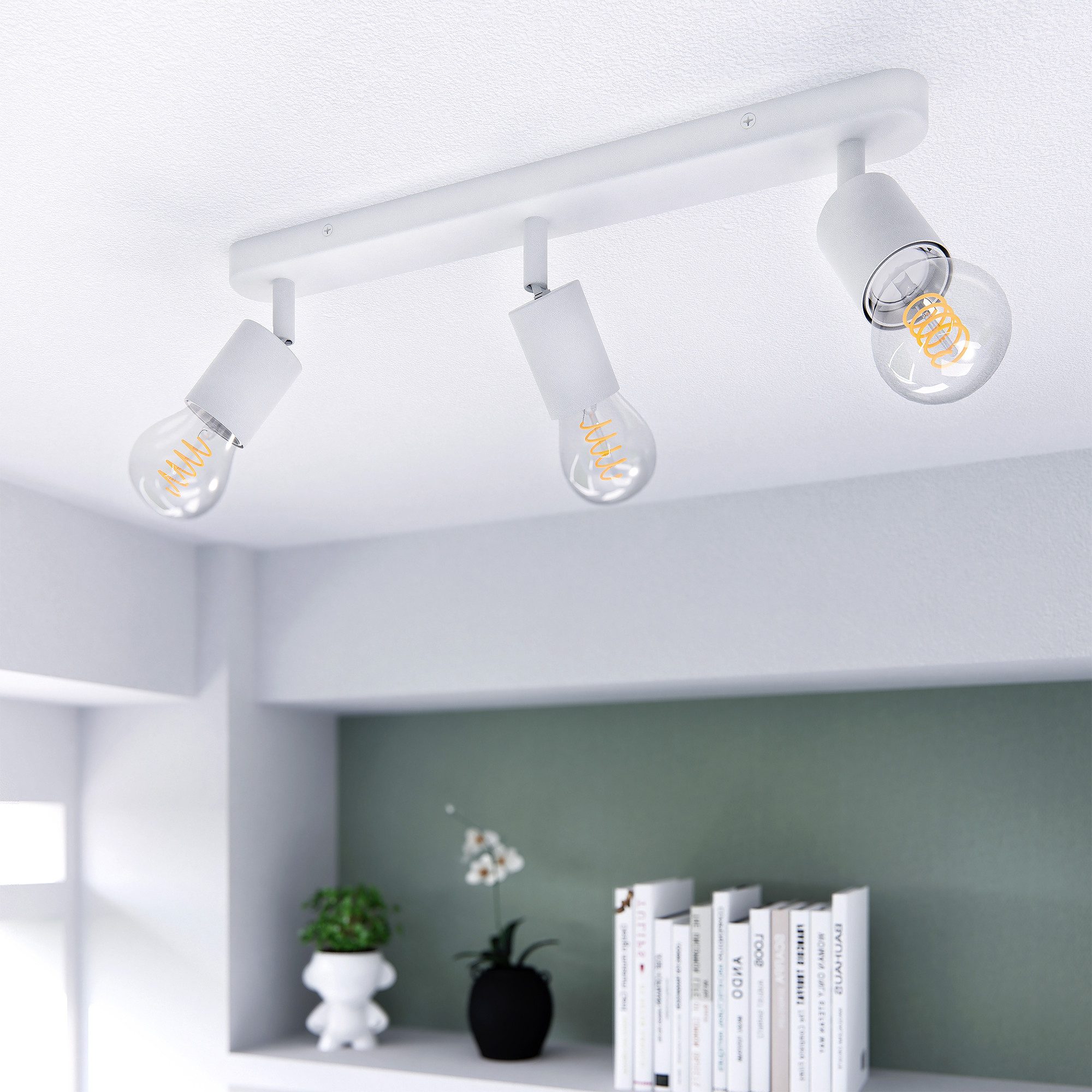 linovum LED Aufbaustrahler AWORA Deckenlampe 3 flammig weiß schwenkbar mit 3x E27 Fassung Spot