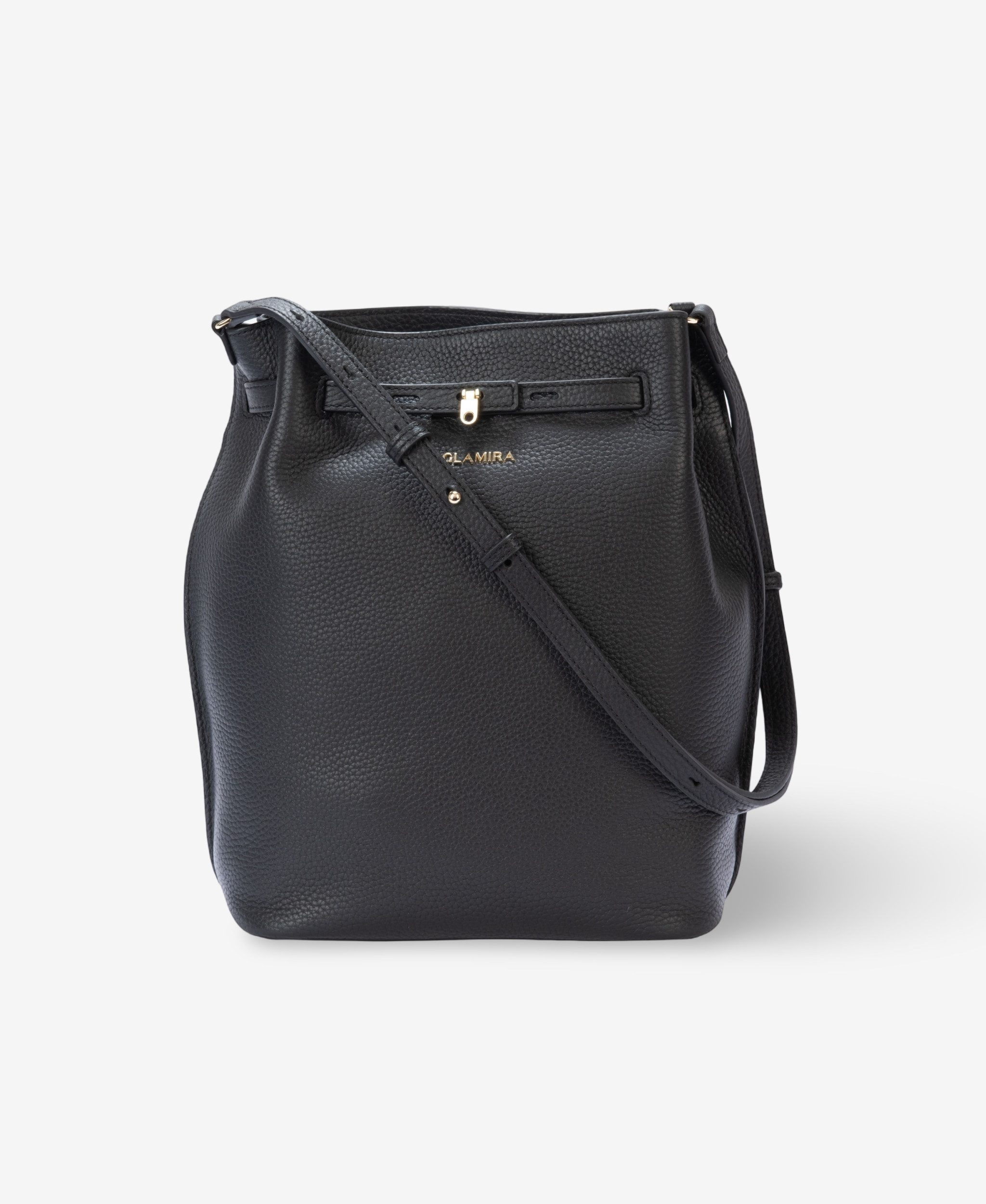 GLAMIRA Handtasche Lysandra Schwarze Schultertasche (1-tlg), echt Leder