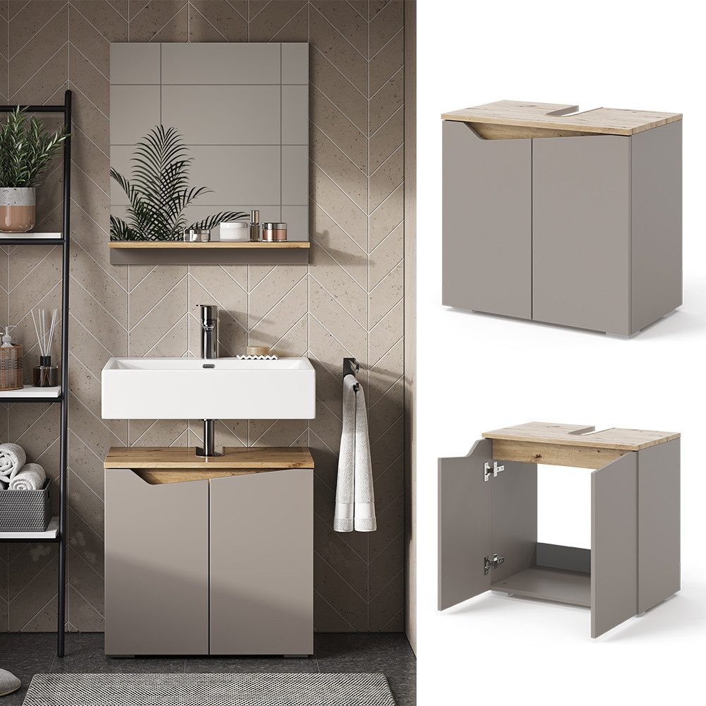 Vicco Waschbeckenunterschrank Marelle, Greige/Artisan-Eiche, 60 x günstig online kaufen