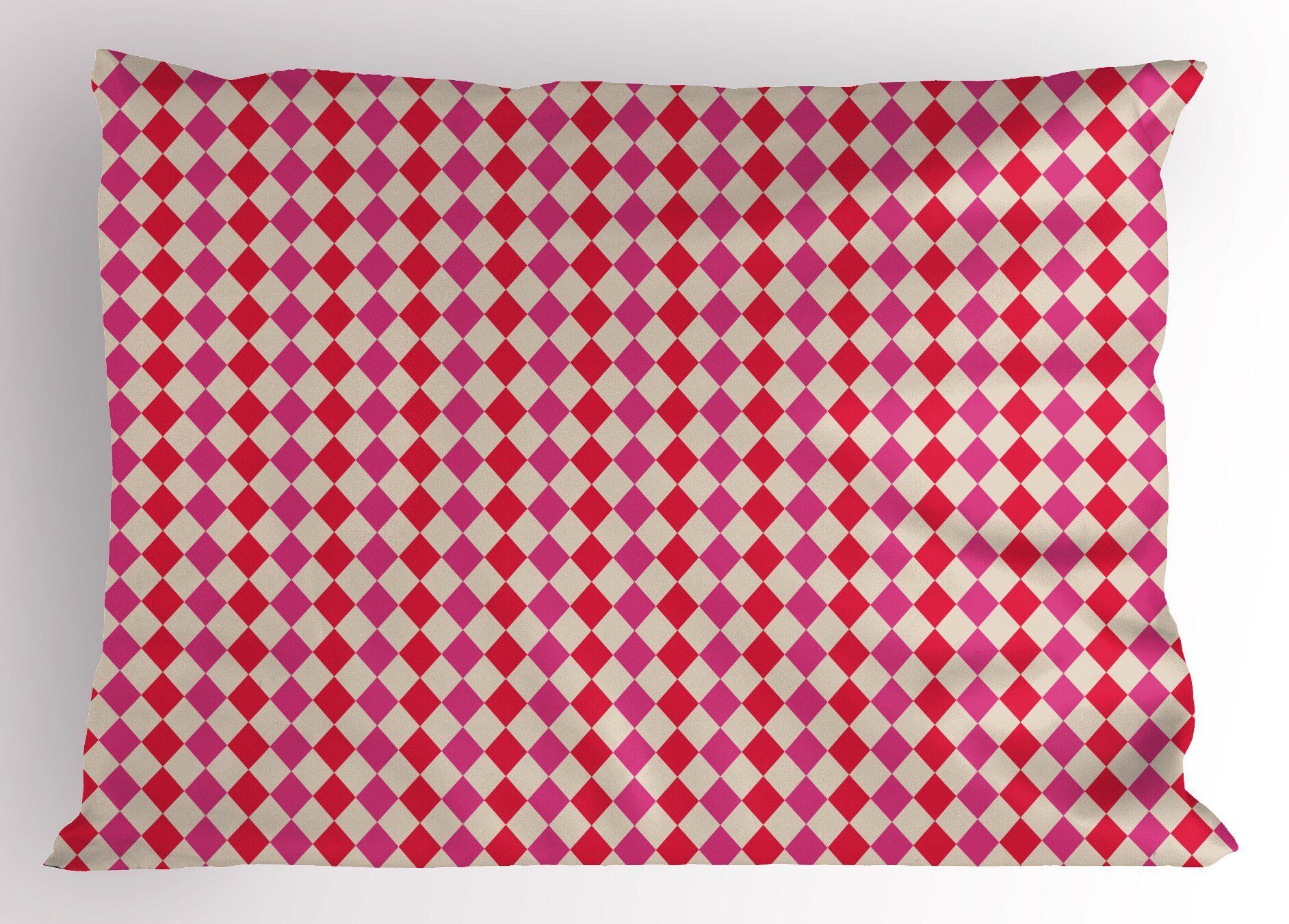 Kissenbezüge Dekorativer Queen Size Gedruckter (1 polygonal Stück), Rhombus Grid geometrische Kopfkissenbezug, Abakuhaus