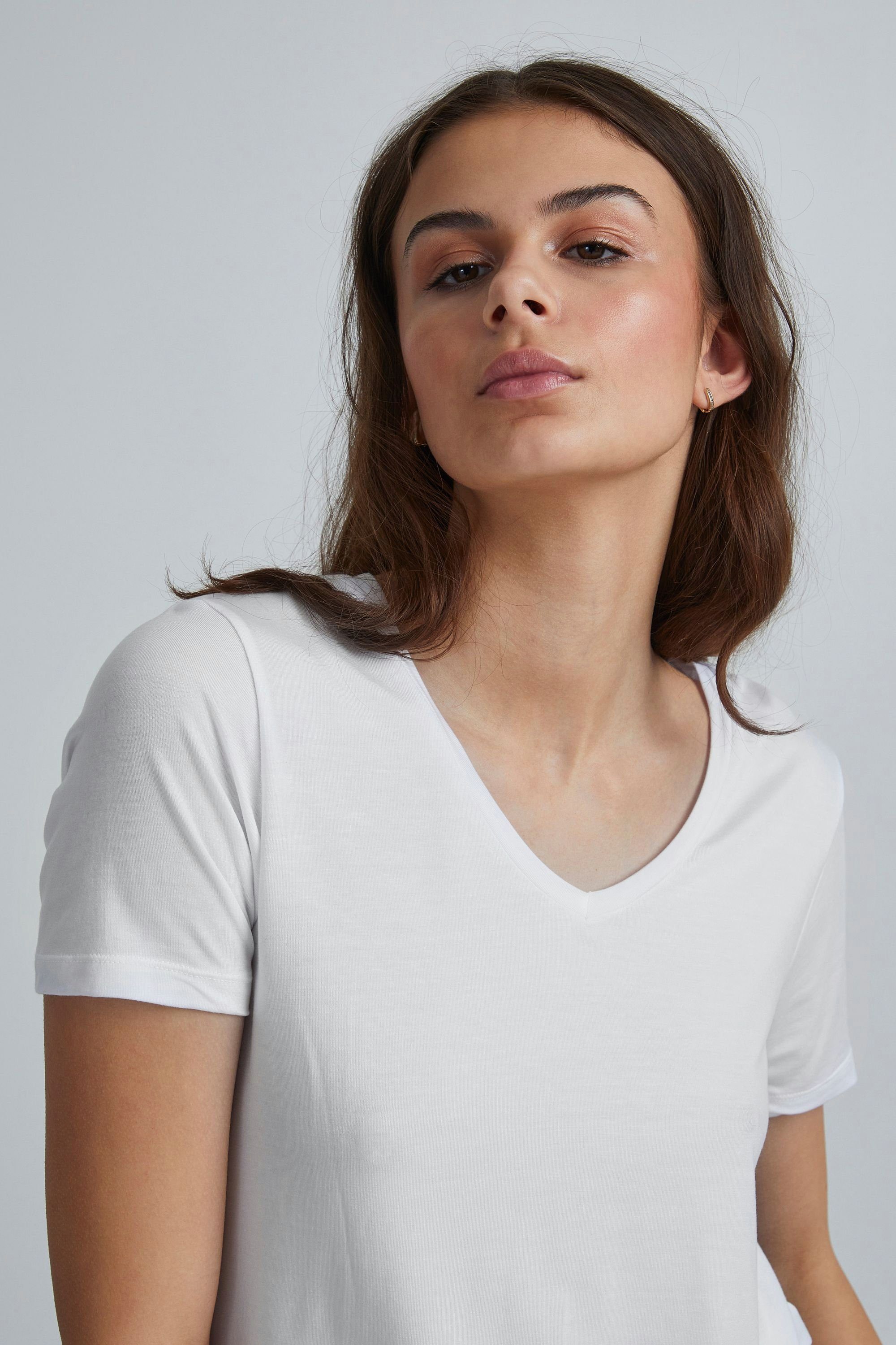 mit V-NECK Optical White T-Shirt BYREXIMA T-Shirt TSHIRT (110601) b.young V-Ausschnitt -20807597