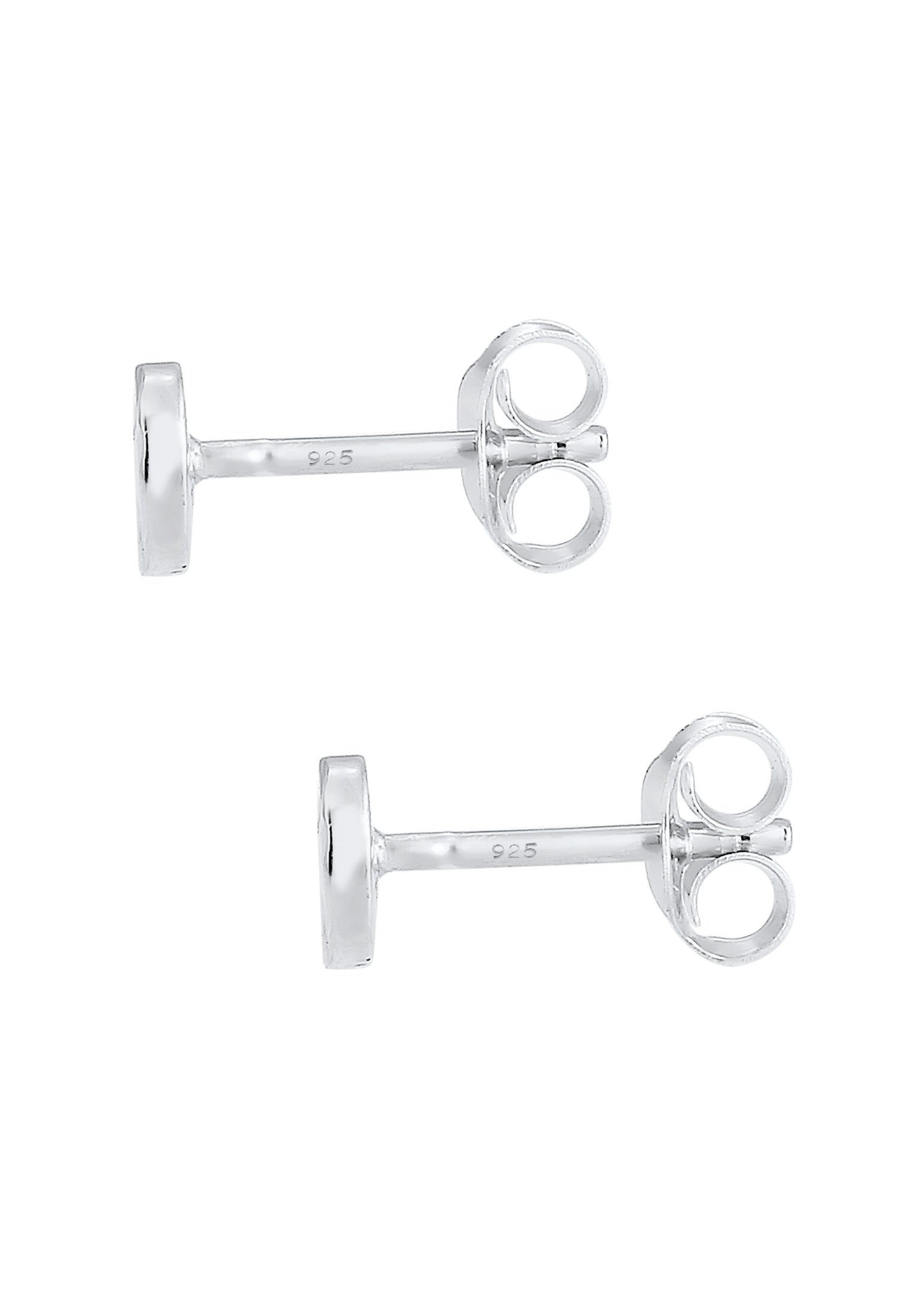 Elli Paar Ohrstecker Kreis Gehämmert Geo Rund 925 Silber