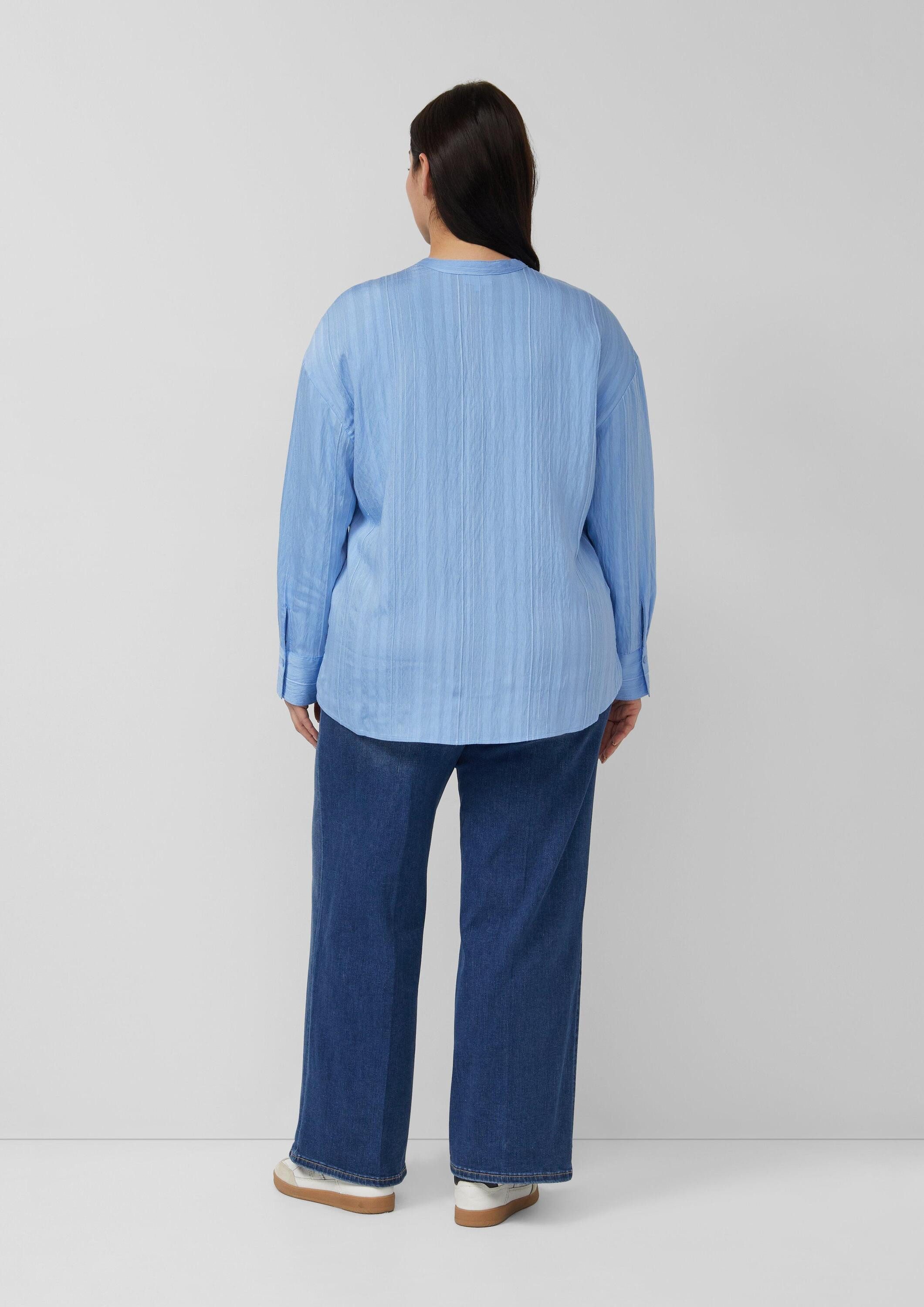 s.Oliver Langarmbluse Bluse Strukturierte Viskosemix-Bluse im Relaxed Fit