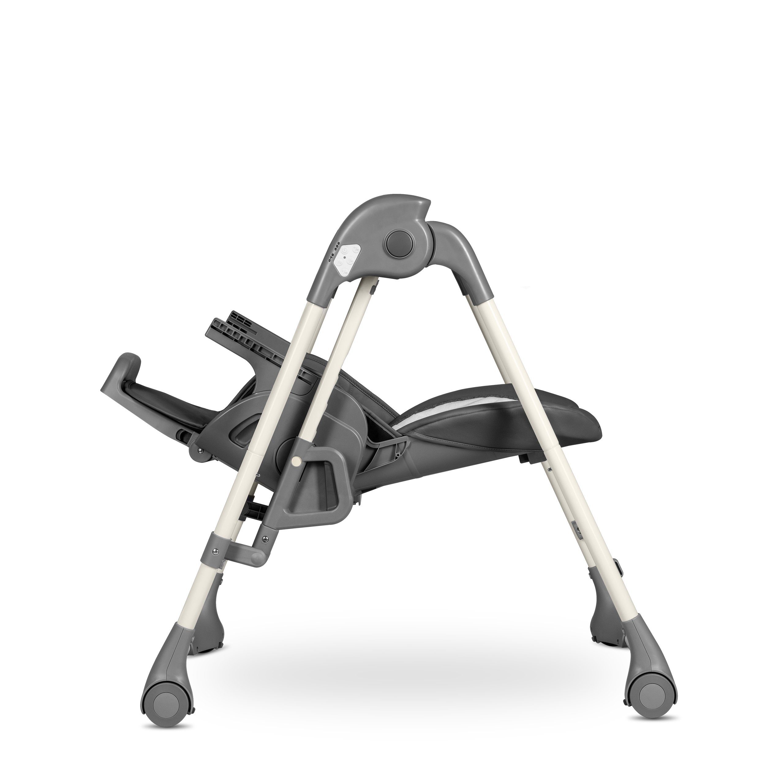 Bewegungserkennung, Ergonomischer Grau Sitz 2in1: Automatische Hochstuhl LO-LAURICE, Fütterungsstuhl Rückenlehne und und Schaukelstuhl, lionelo