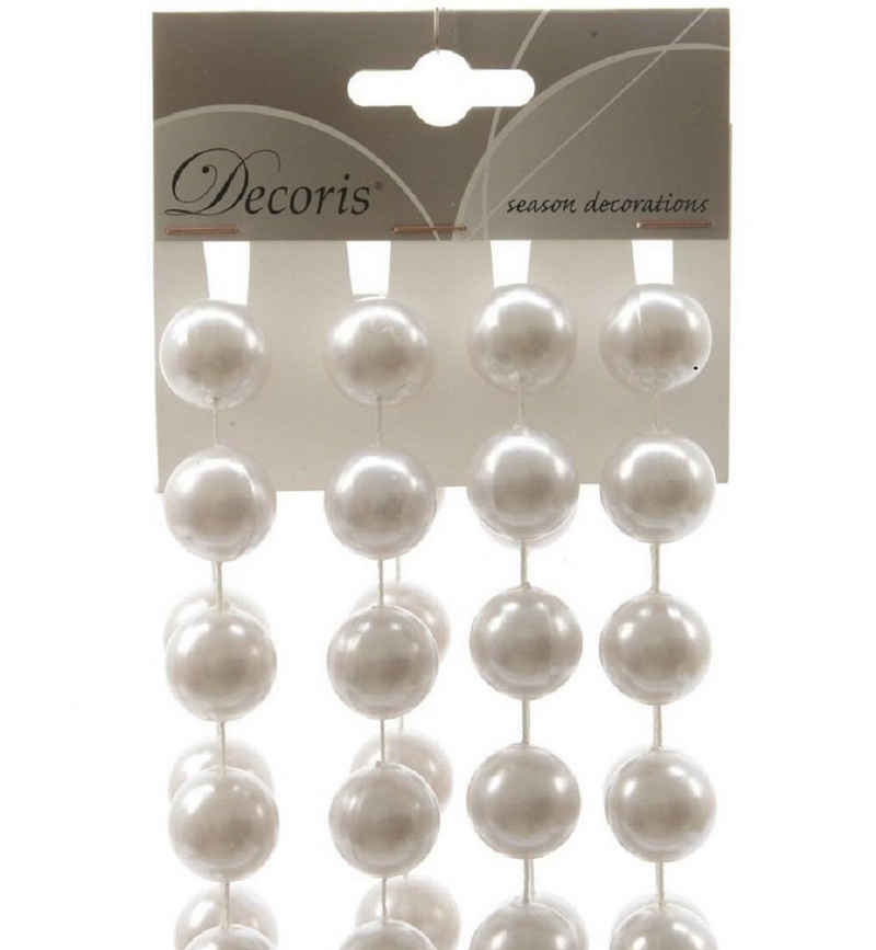 Kaemingk Girlanden Perlenkette Perlengirlande Ø 2 cm Länge 2,7 m weiß
