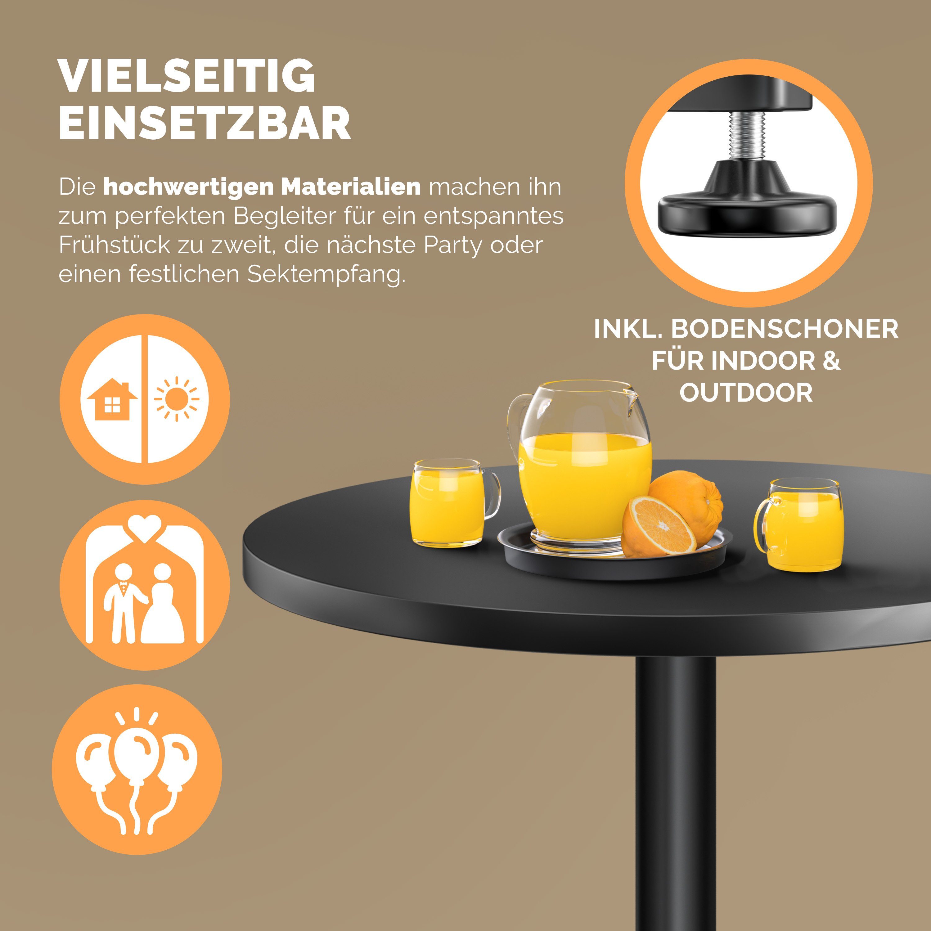 Casaria Stehtisch (1-St), Höhenverstellbar Klappbar 70cm/115cm günstig online kaufen