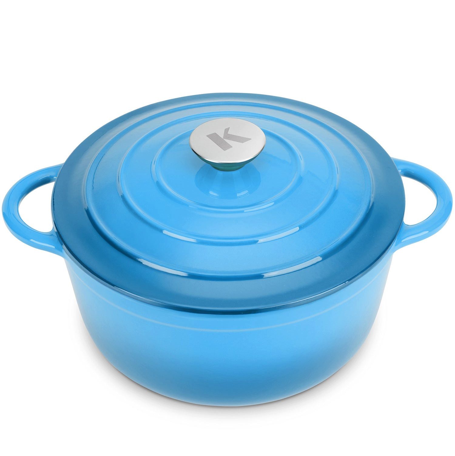 KLAMER Bräter Gusseisen Bräter 5 L, Gusseisen-Topf 25 cm backofengeeignet, Emaille …