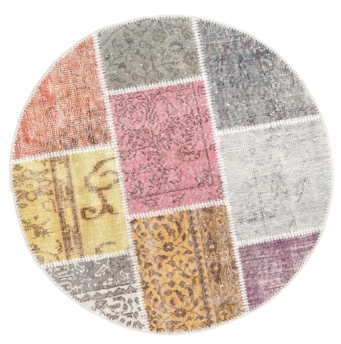 Carpet Avenue Teppich Patchwork 100x100, Rund, Höhe: 8 mm