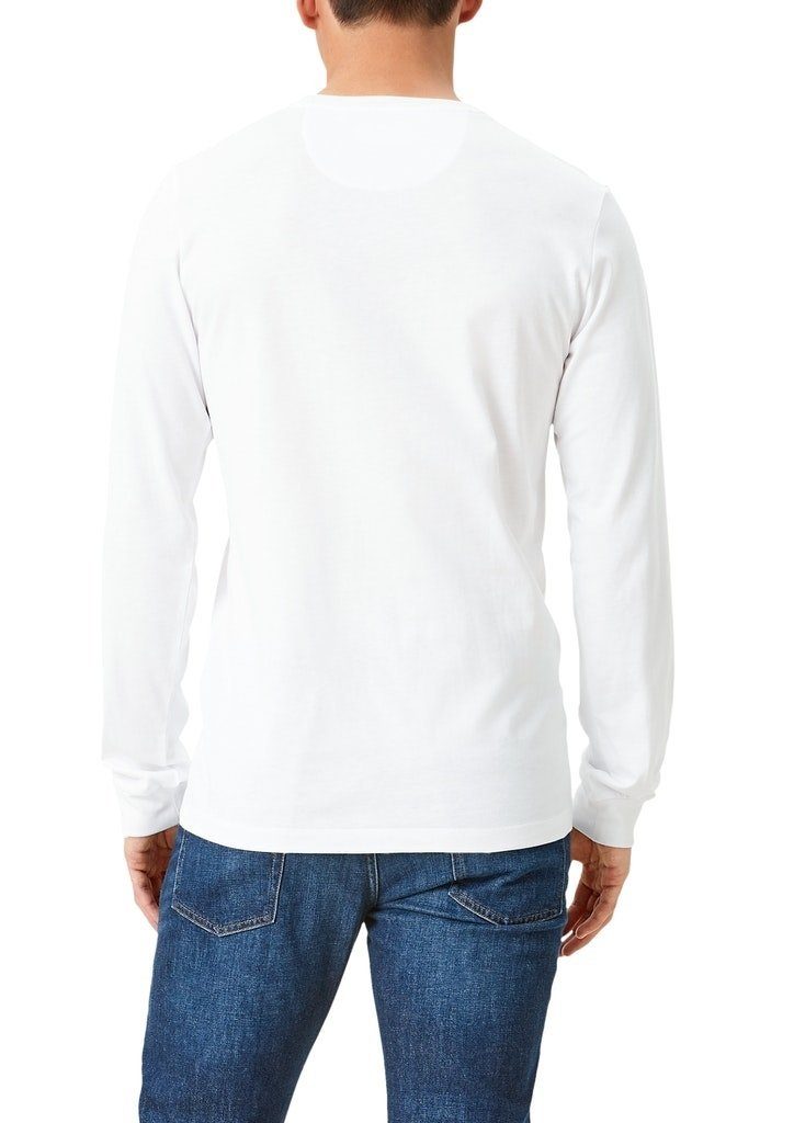 Ledergürtel T-Shirt s.Oliver White langarm