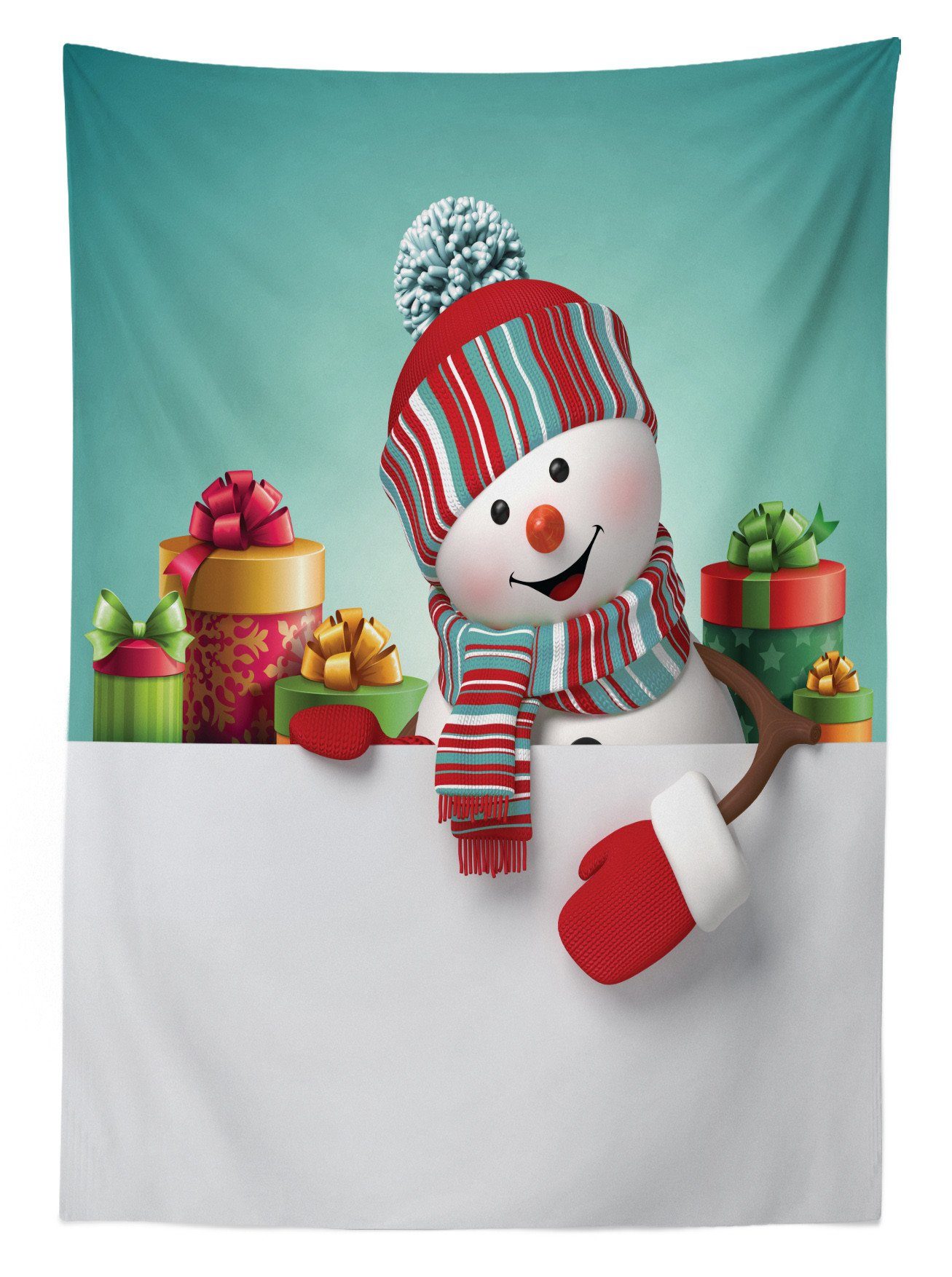 Farbfest den Tischdecke Weihnachten Klare Für Außen Abakuhaus Waschbar Boxen geeignet Schneemann Bereich und Farben,