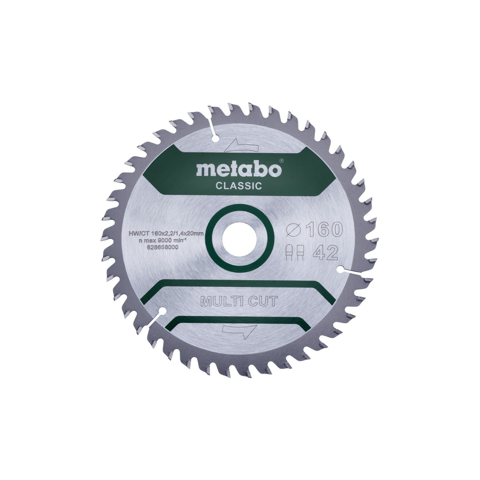 metabo Kreissägeblatt Metabo Sägeblatt "multi cut - classic", 160x2,2/1,4x20 Z42 FZ/TZ 5° /B