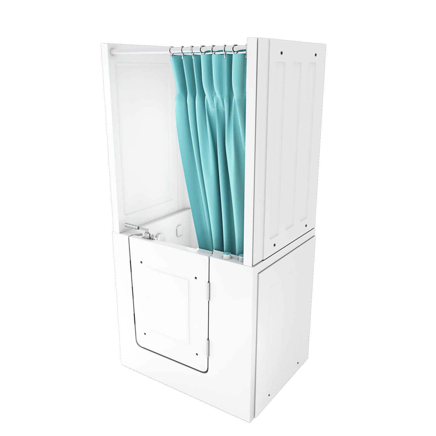 AcquaVapore Komplettdusche Seniorendusche Wanne Whirlpool S02D-WP-A-R 78x100x205cm, inklusive Duschwanne, Integrierte Massagedüsen, Schnelle Reinigung, Nackenstütze, Überlauf A