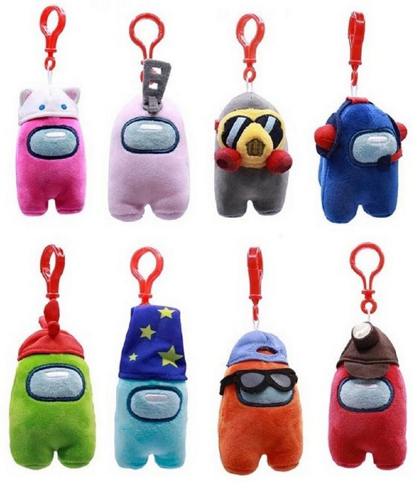 Dinotoys Schlüsselanhänger Among Us Plüsch Anhänger Blind Bag 12 cm Überraschungsfigur Bagclip 1x (Set, 1-tlg., Geschenk-Set), Blind Bag mit zufälliger Among Us Figur zum Sammeln und Verschenken 1x