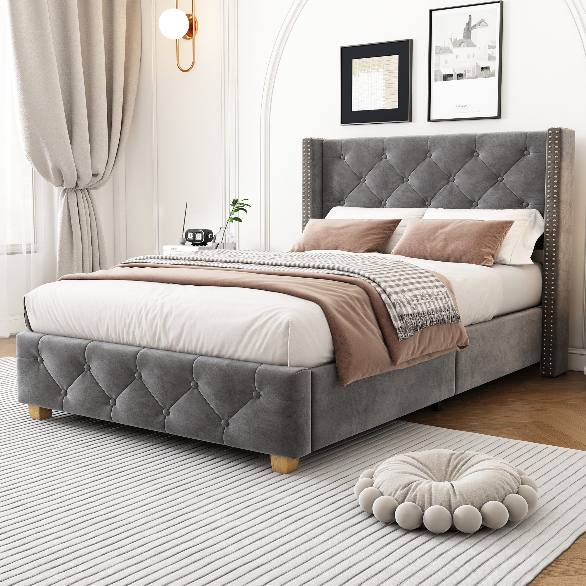STILVORA Polsterbett Jugendbett 90×200cm Bettgestell Kinderbett,Schaumstoff günstig online kaufen