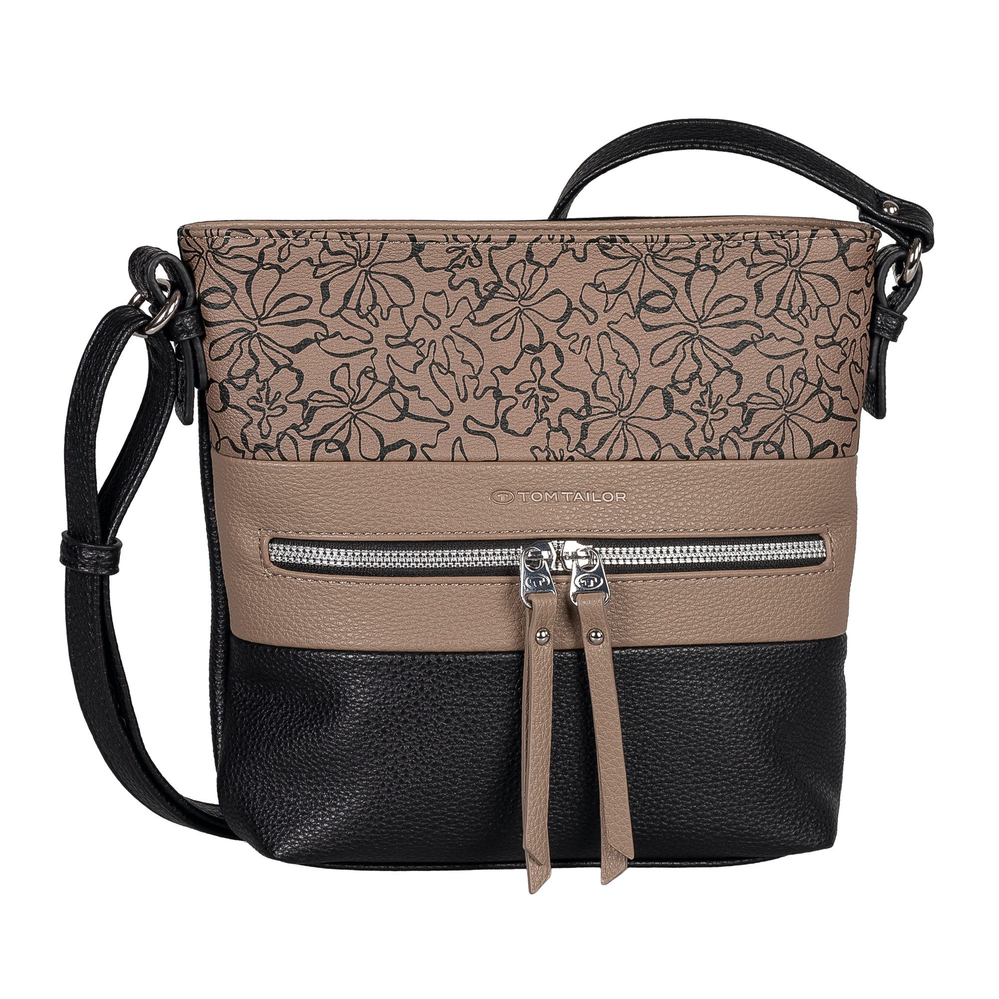 TOM TAILOR Umhängetasche Ellen, Damen Schultertasche, mit hochglänzendem Reißverschluss-Eyecatcher