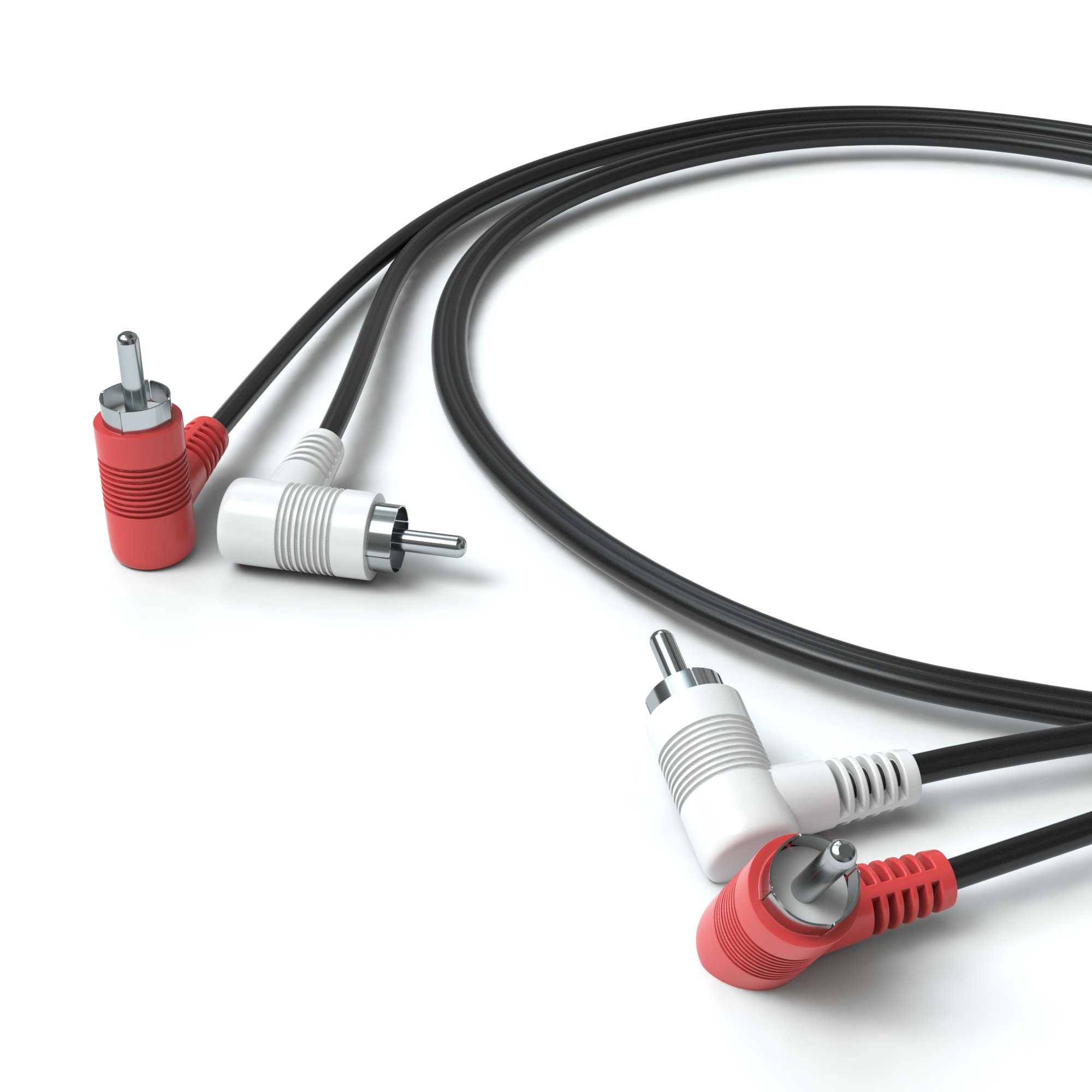 JAMEGA Cinch Audio Kabel Winkel 2 Cinch Stecker auf 2 Cinch Stecker RCA Stere Audio-Kabel, CINCH, (1000 cm)