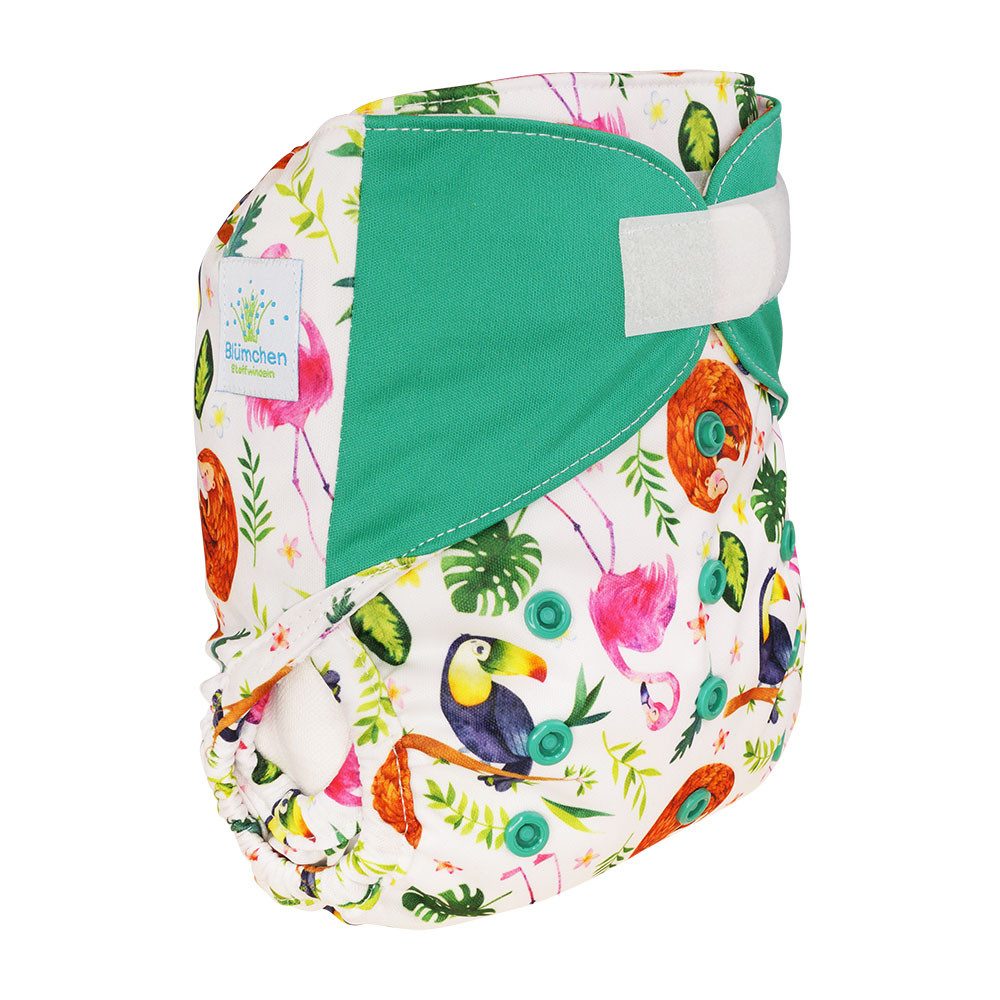 Blümchen Stoffwindeln Blümchen Überhose One Size Klett 3,5 bis 15 kg PUL wasserdicht