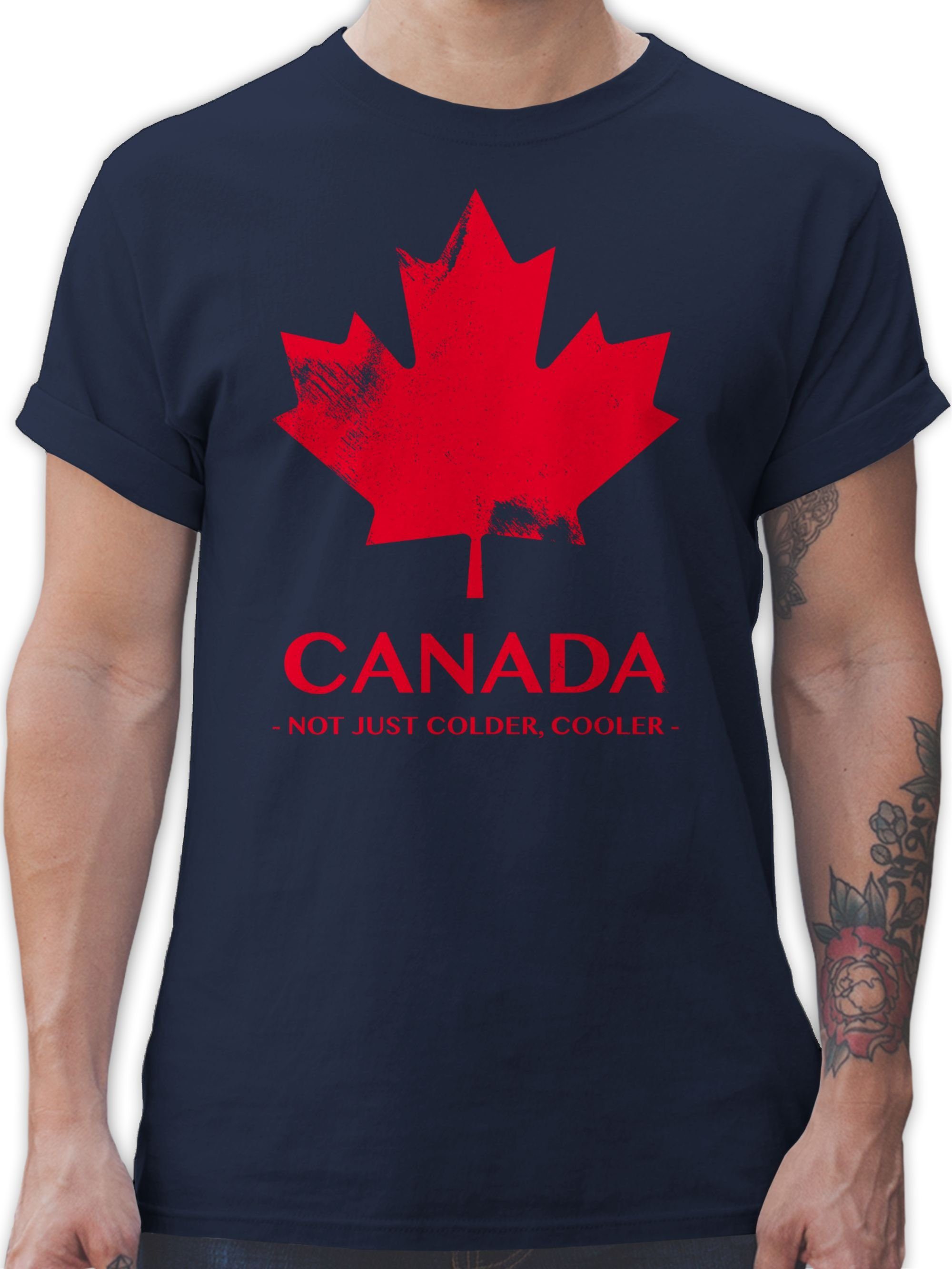 Not colder Geschenk Länder Wappen - Canada just T-Shirt cooler 3 Shirtracer Souvenir Blau Navy