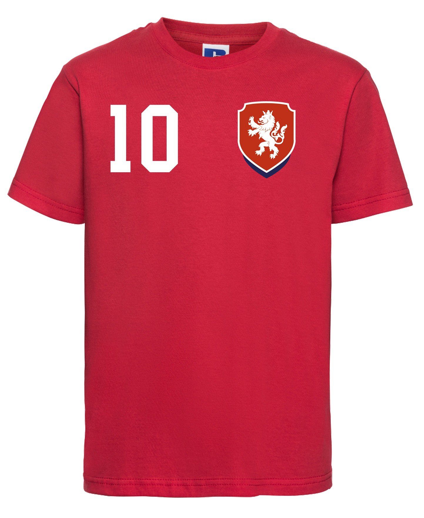 Motiv trendigem T-Shirt Rot Trikot Look Kinder mit Fußball Republik im T-Shirt Designz Youth Tschechische