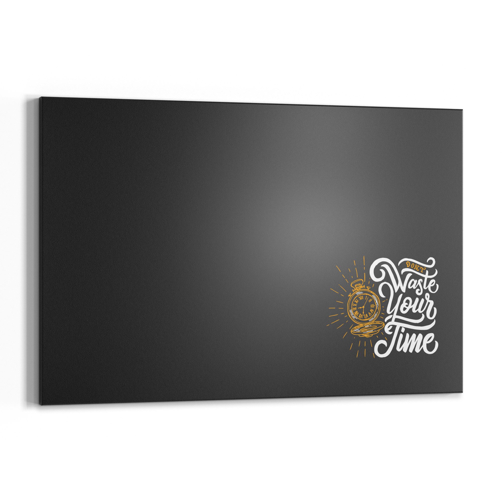 DEQORI Wandtafel 'Zeit ist kostbar', (1-tlg), Metall Kreidetafel bedruckt Schreibtafel modern Schiefertafel Tafel