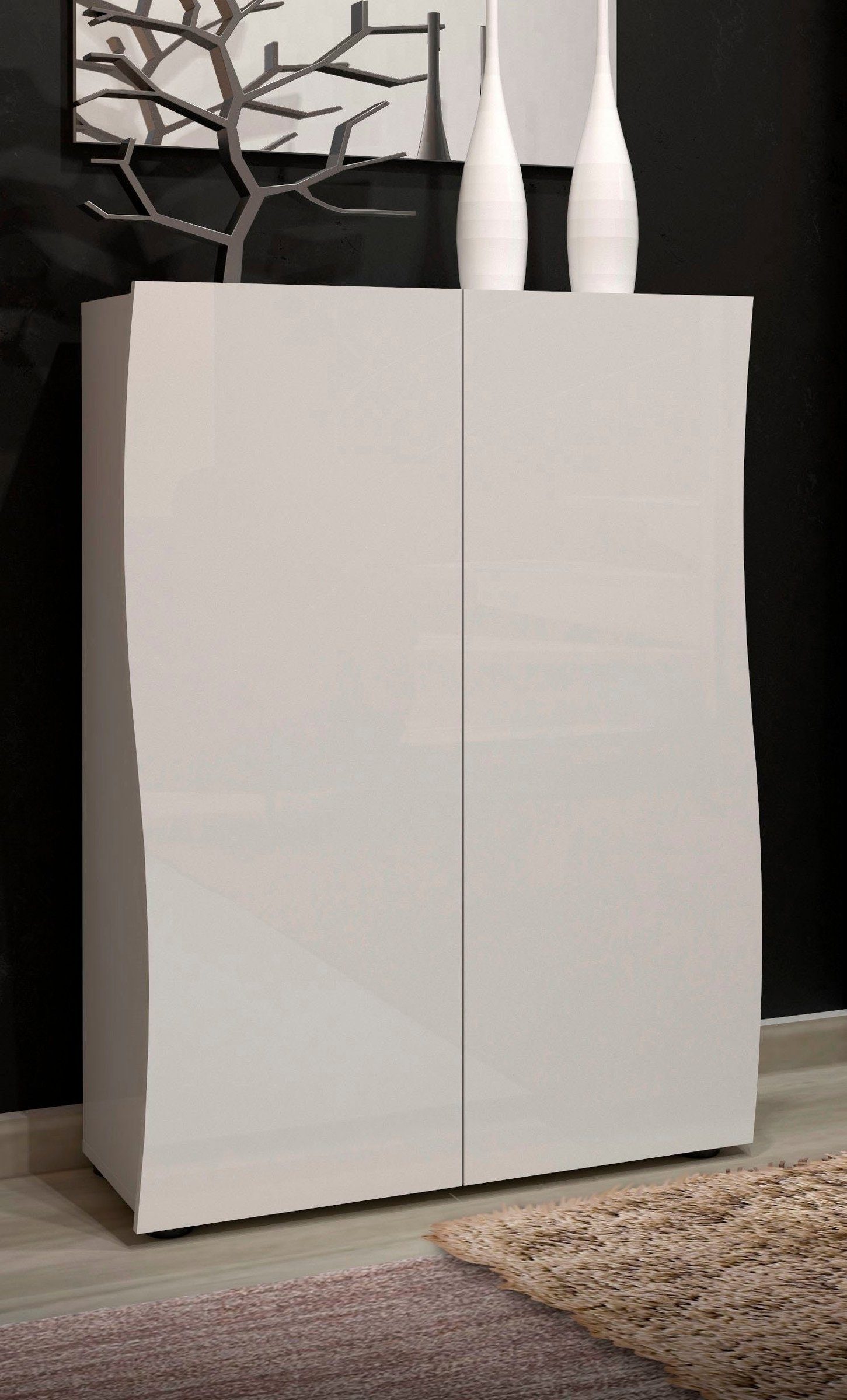 KITALY Schuhschrank in wei, Holzwerkstoff - 86,7x115x34cm (BxHxT)