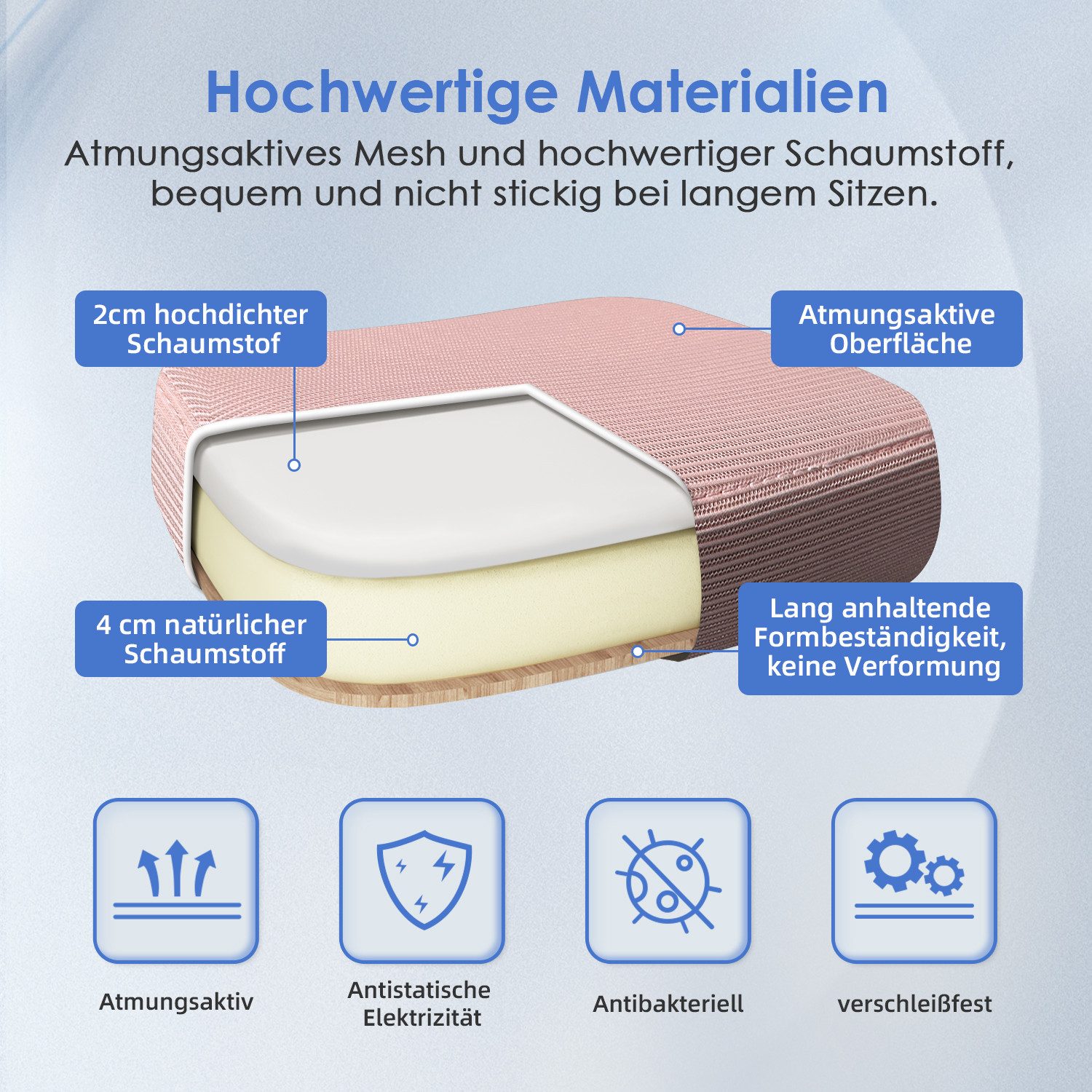 Adormii Bürostuhl Bürostuhl mit klappbaren Armlehnen,Ergonomischer Bürostuhl (Drehstuhl 360° mit Höhenverstellbarer Lendenwirbelstütze,Verstellbarer gepolsterte – Bild 4 von 5