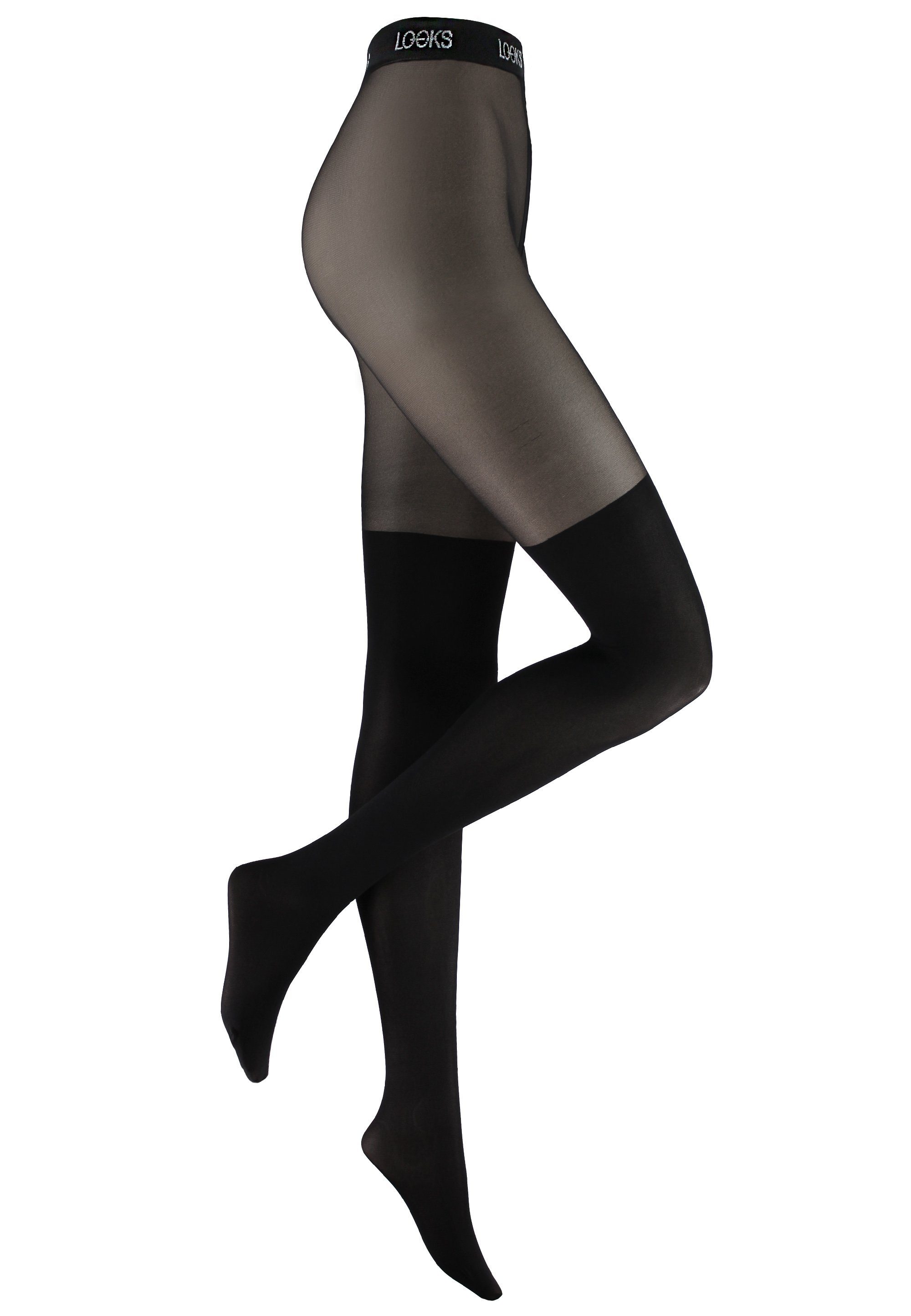 LOOKS by Wolfgang Joop Feinstrumpfhose LOOKS Overknee-Optik (2 St) im 2er Pack