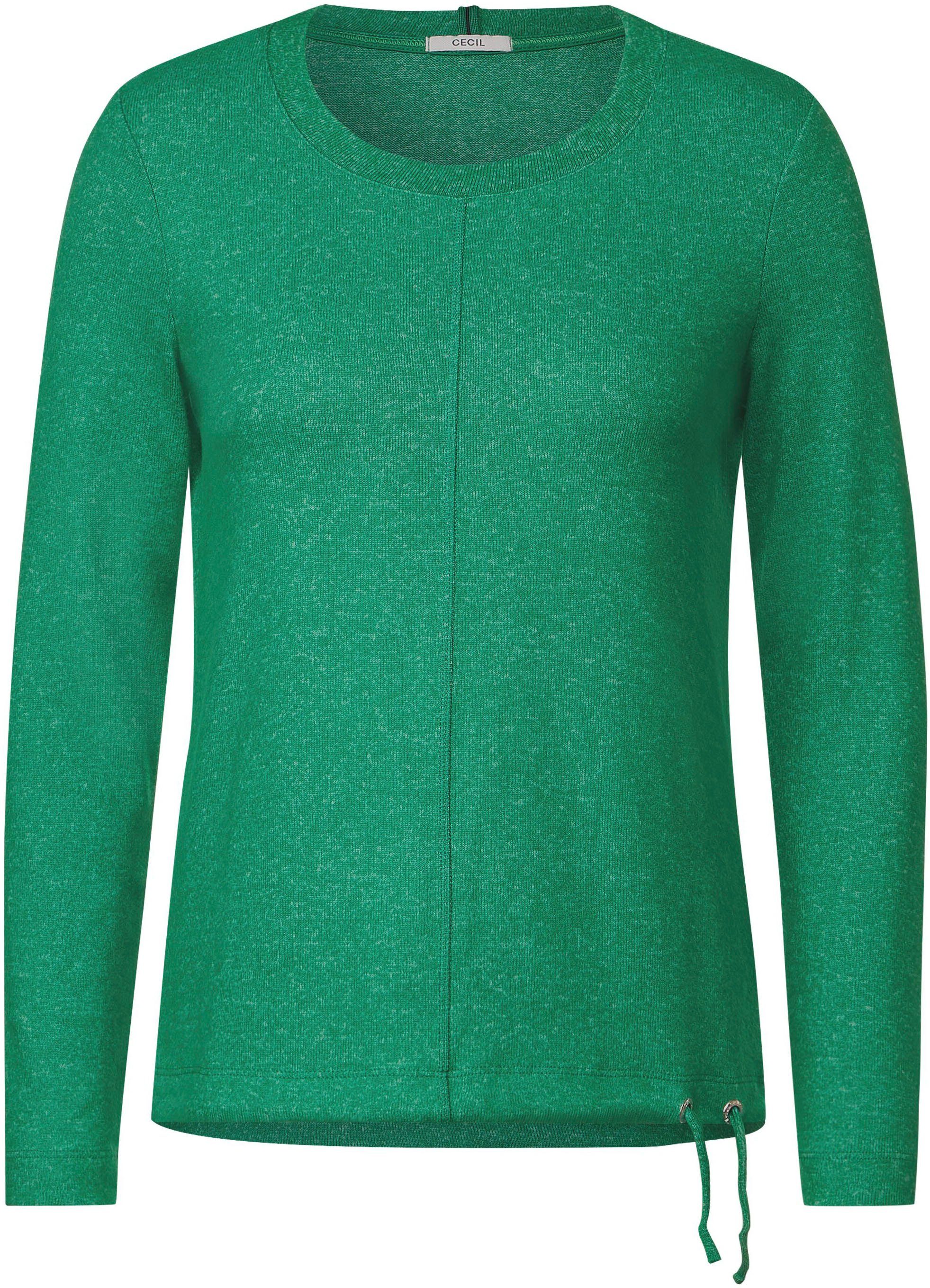 green Tunnelzugband Sweater mit Saum im easy Cecil