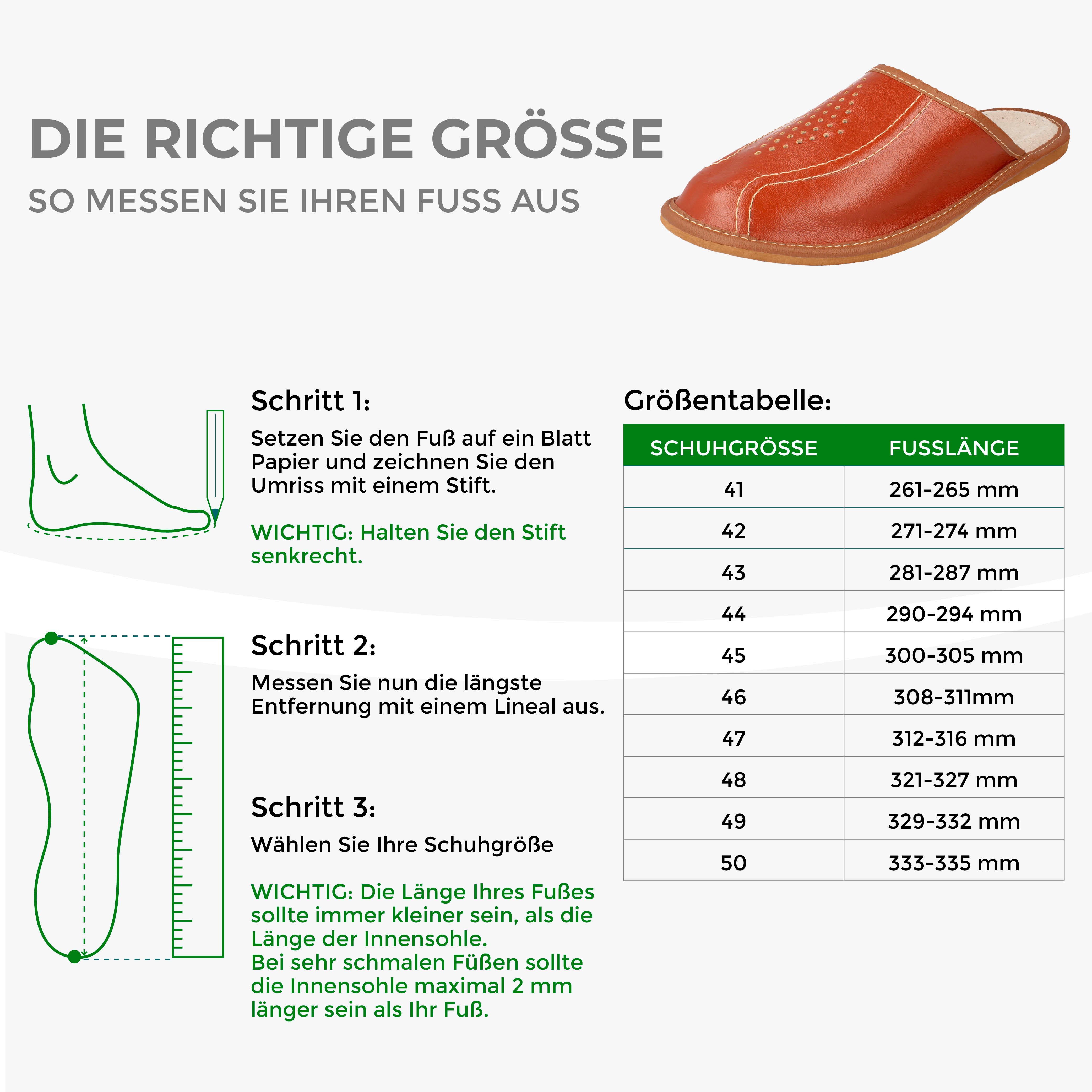 filsko Edle Herren Pantoletten Palanga Hausschuh bis Schuhgröße 50!