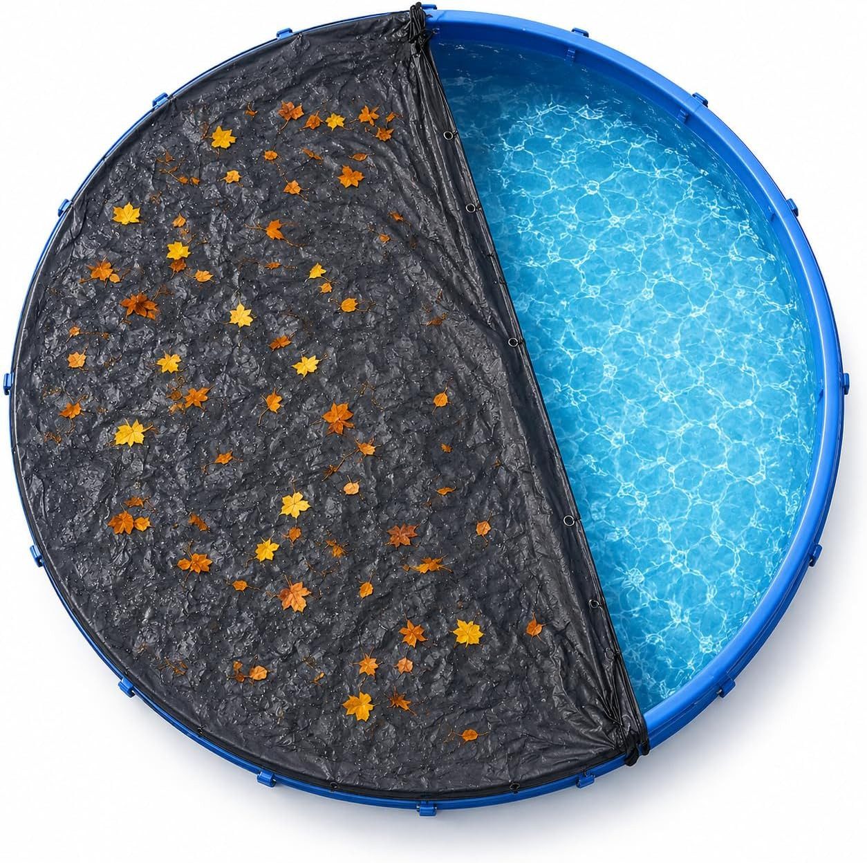 TK Gruppe Poolüberdachung Poolabdeckung rund – Extra starke 200 g/m² Poolplane schwarz