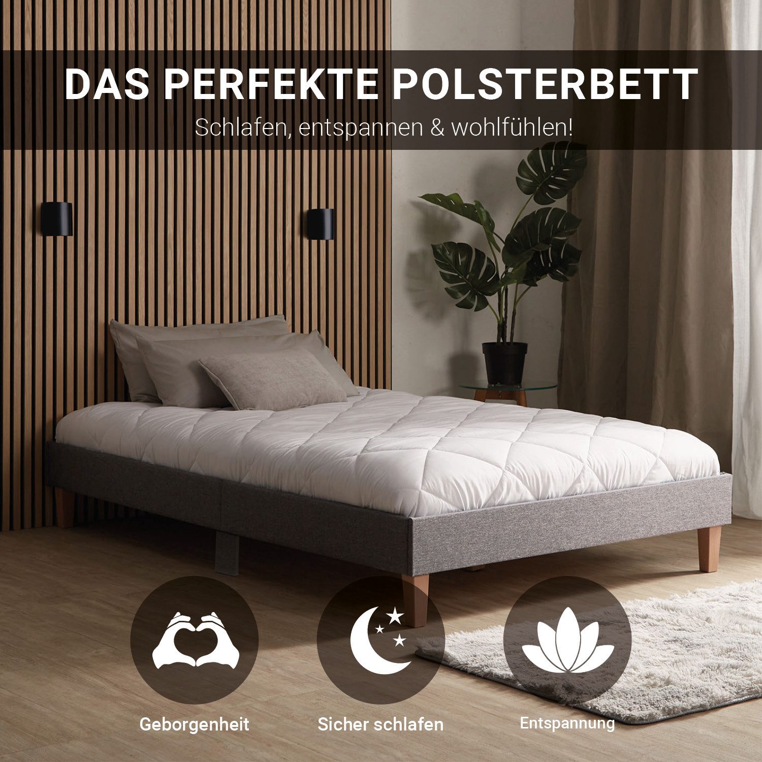 Homestyle4u Polsterbett 90/120/140/160/180 x 200 cm günstig online kaufen