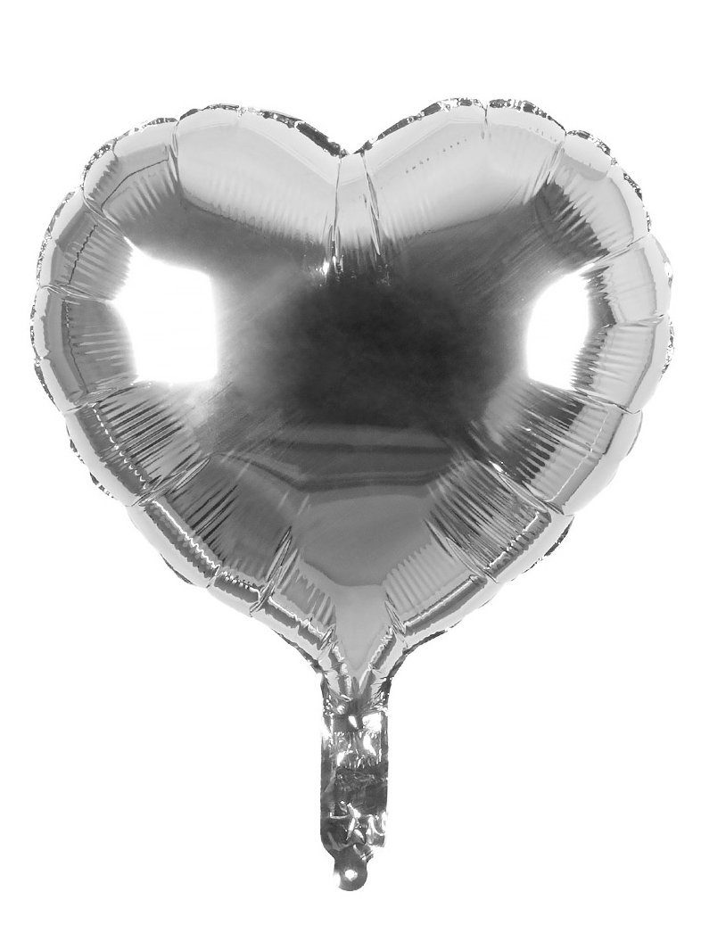Boland Folienballon Herz Folienballon silber, Herzförmiger Ballon - für Helium und Luft geeignet
