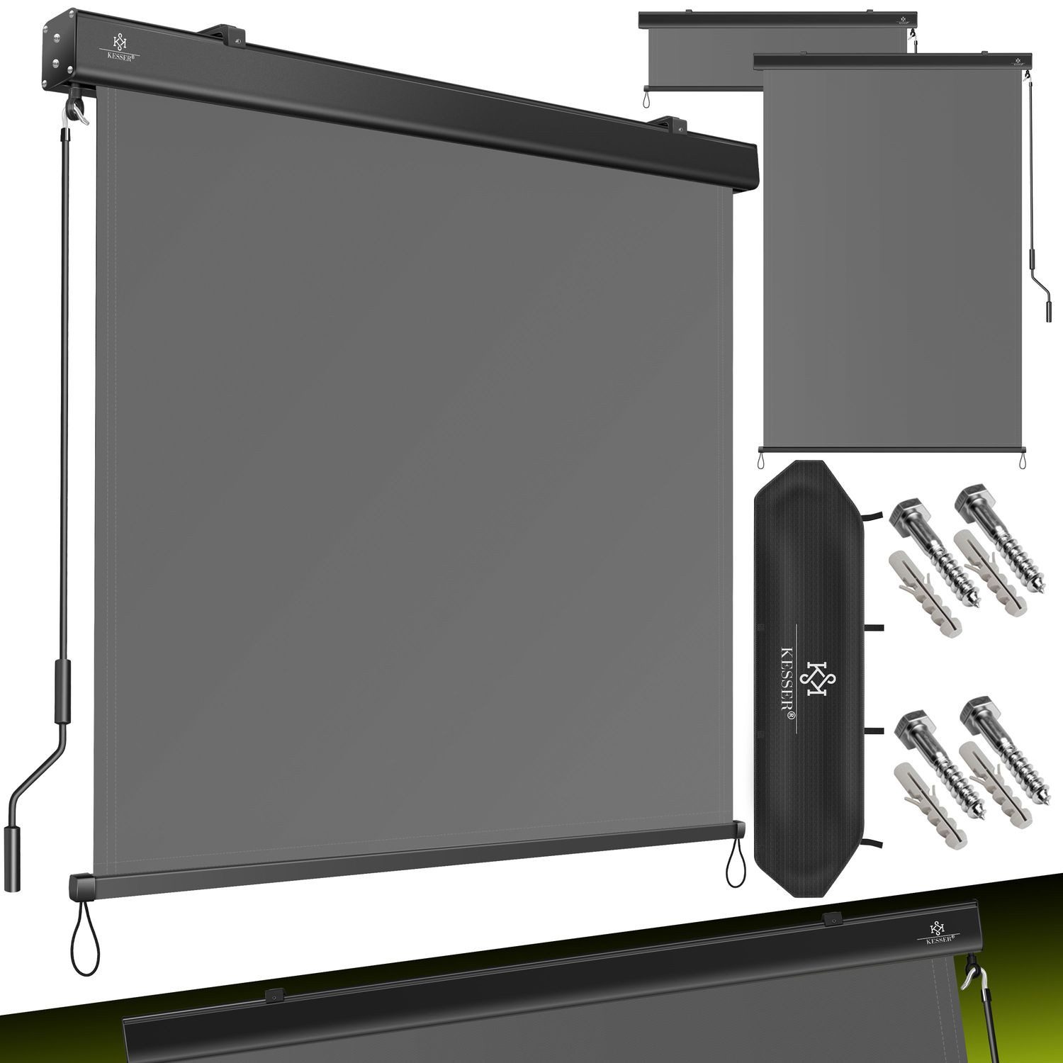 KESSER Senkrechtmarkise Markise Außenrollo Handkurbelmechanismus Balkonroll günstig online kaufen