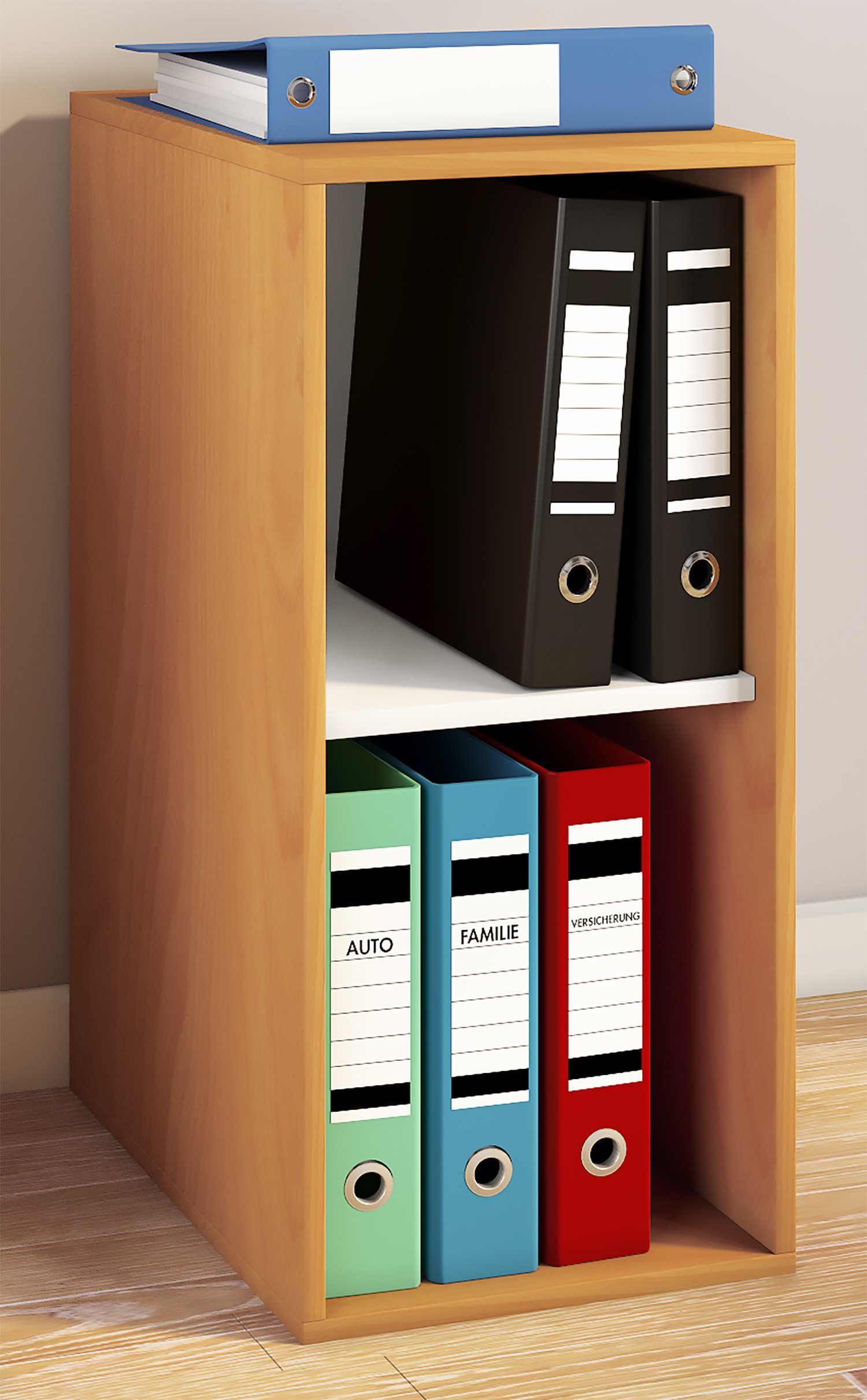 VCM Standregal Bücherregal Lona H. 74 x B. 35 x T. 37 cm, Holzregal stehend, platzsparender Aktenschrank, CD DVD Aufbewahrung