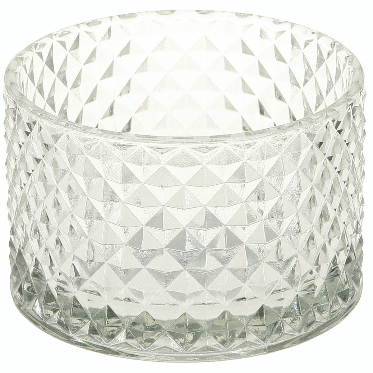 Florists Products Tischvase Glasschale Teelichthalter Retro Raute Ø10,5cm 2er Set, 2 Stück