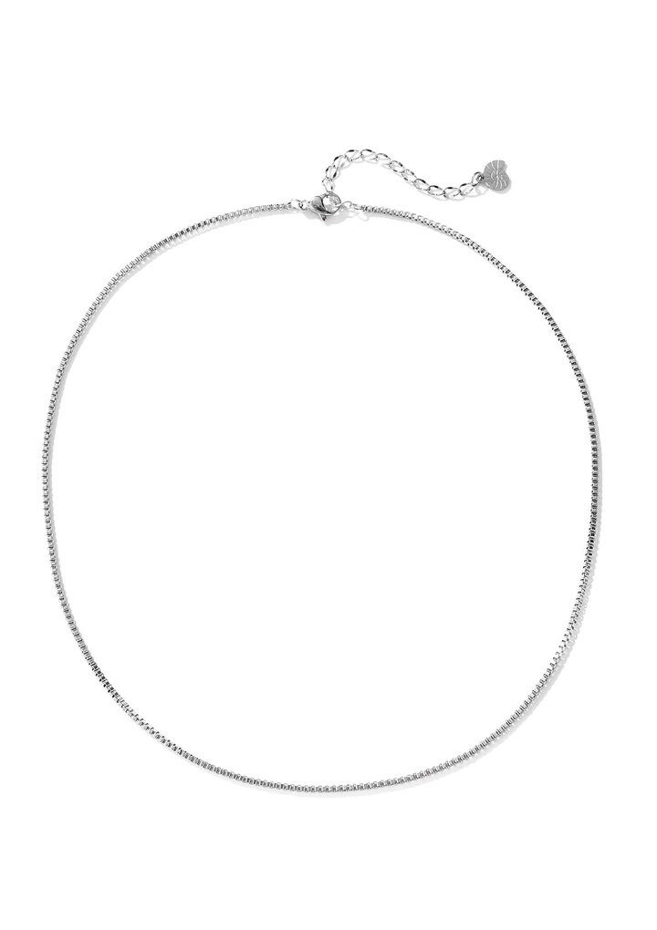 Hey Happiness Edelstahlkette Box Kastenkette, Edelstahl Gliederkette, Basic Damen Halskette ohne Anhänger, zum Kombinieren