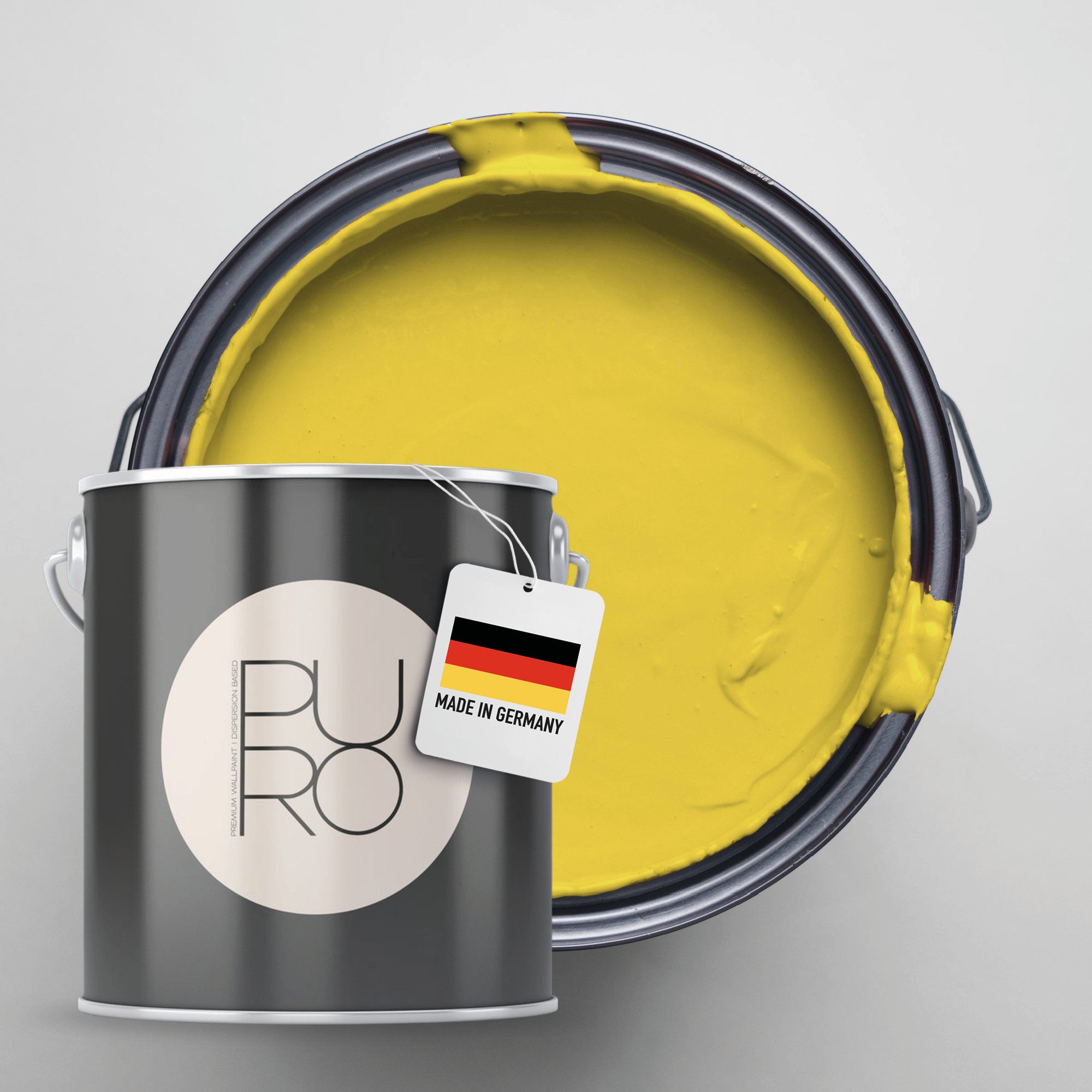 A.S. Création Wandfarbe Premium Innenwandfarbe PURO Tuchmatt sunny yellow, ideal für Wohnzimmer, Schlafzimmer, Flur und Küche, Farbwelt Gelb