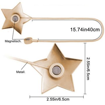 Raffhalter Vorhangbänder aus Legierung Stern, magnetisch, 2 Stück, Vorhanghalter, Juoungle